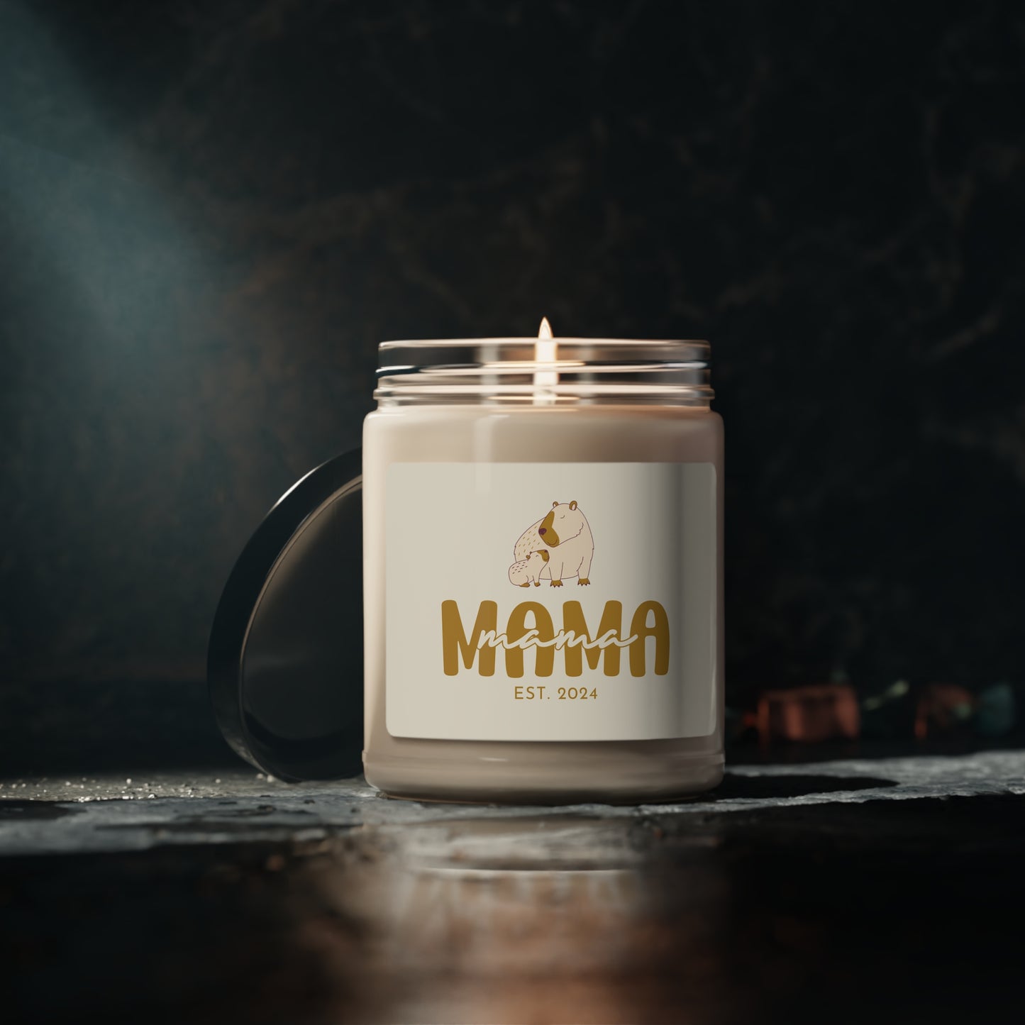 Personalized MAMA Capybara Candle Gift for Mom Mother Beige, 100% Vegan Soy Wax Candle Eco-Friendly Long-Lasting Candle - HolidayShoppingFinds
