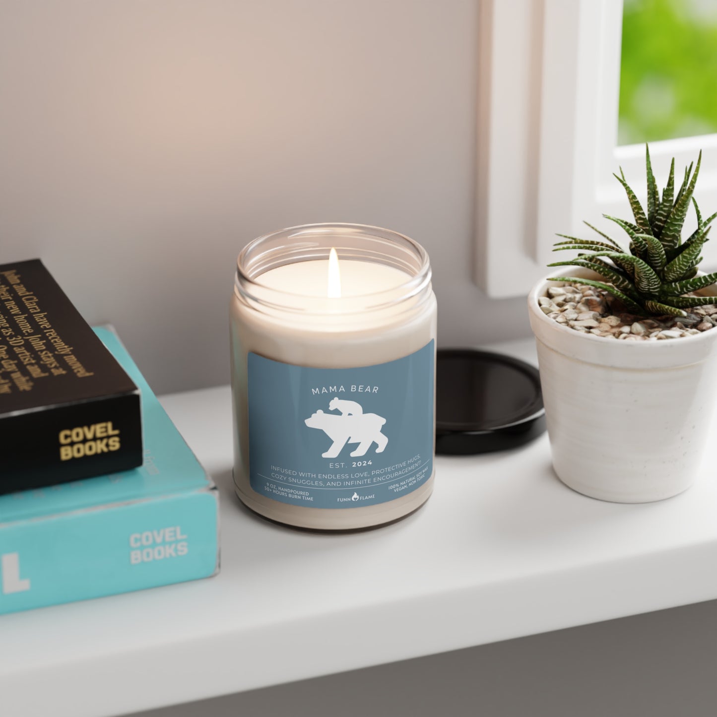 Mama Bear Candle, Personalized Gift For Mom, Scented Candle Blue, 100% Vegan Soy Wax Candle Eco-Friendly Long-Lasting Candle - HolidayShoppingFinds