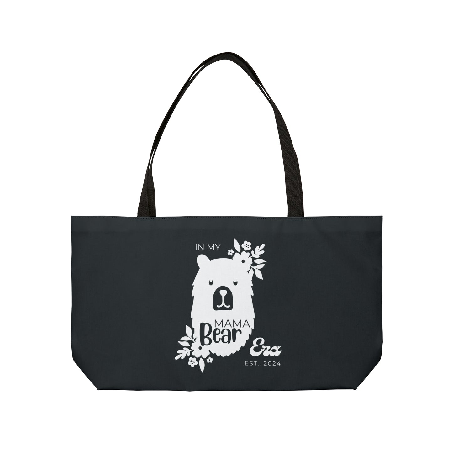 Weekender Bag - Personalized Gift For Mom, In My Mama Bear Era, Gray 24" × 13" - HolidayShoppingFinds