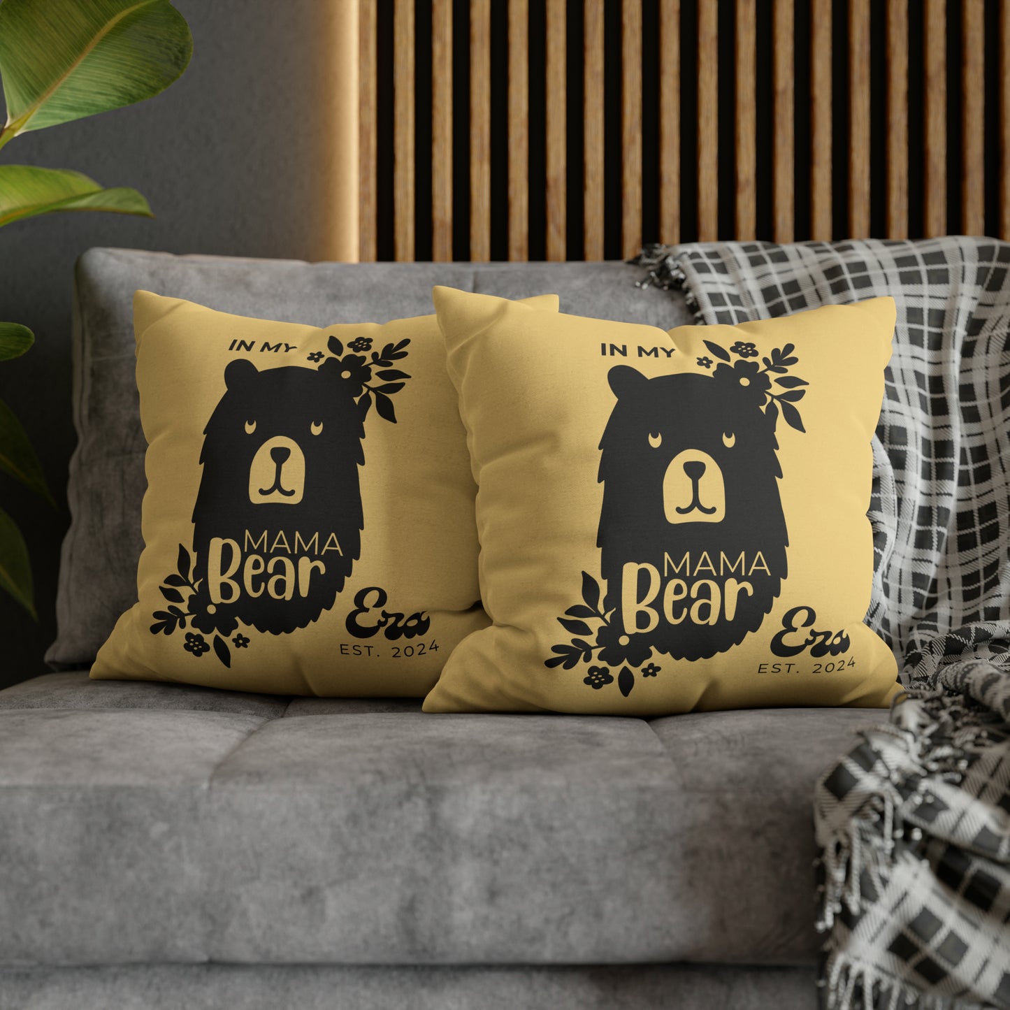 Personalized In My Mama Bear Era Pillowcase Buttery Yellow, Gift For Mom - HolidayShoppingFinds