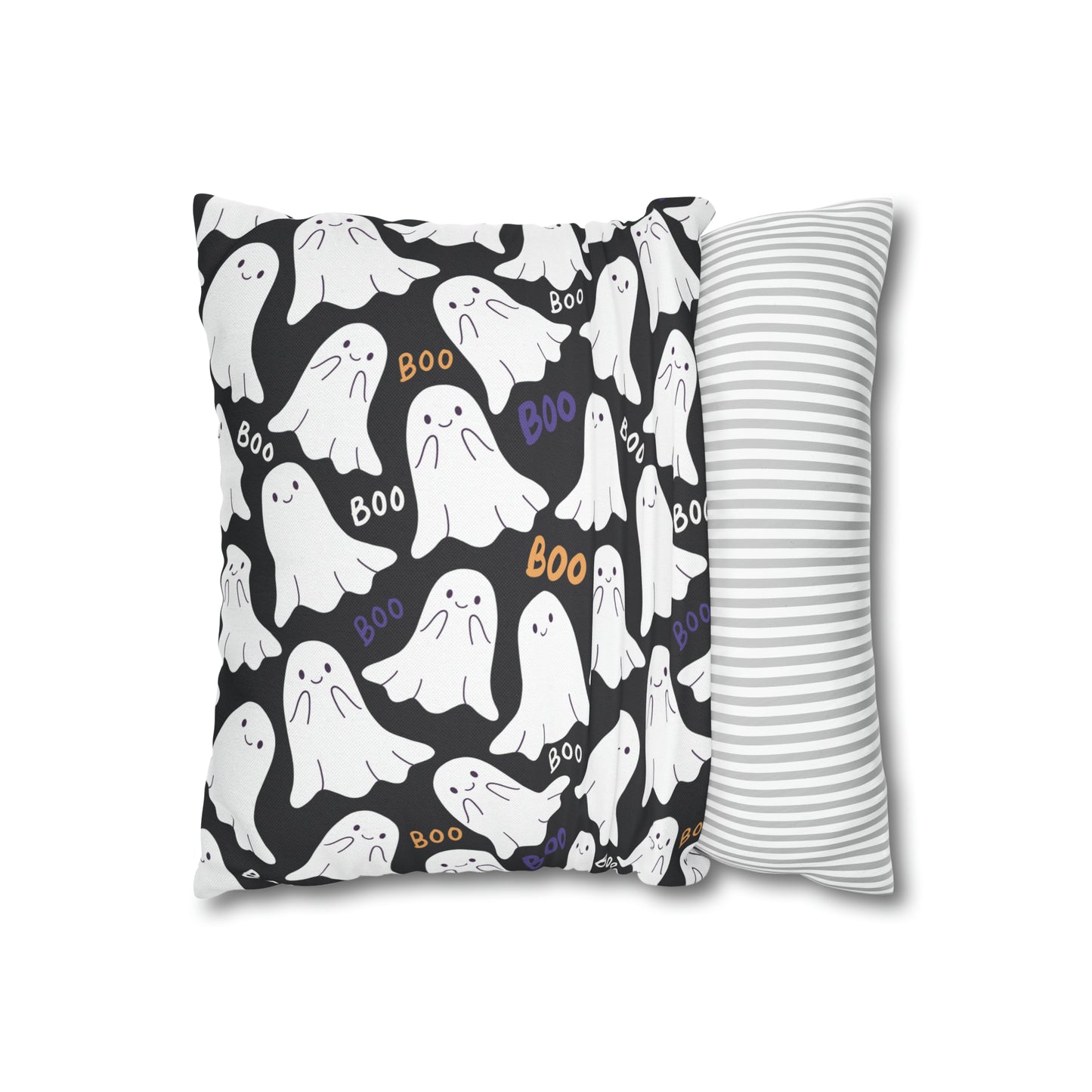 BOO Ghost Decorative Pillowcase Halloween Ghost Spooky Sofa Pillow B&W - HolidayShoppingFinds