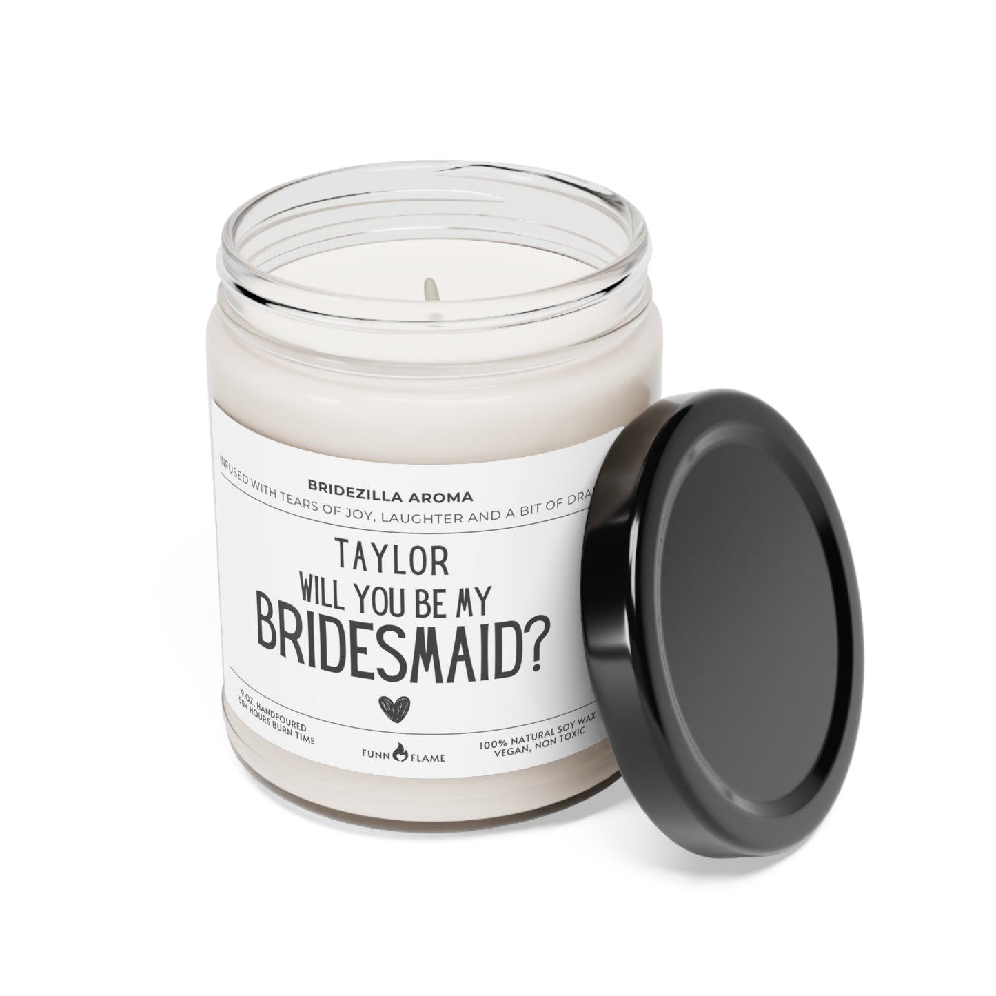 Will You Be My Bridesmaid Candle Gift, Custom Proposal Candle Gift (F) Bridal Party Gift, Besties, Candle Gift 100% Vegan Eco-Friendly - HolidayShoppingFinds