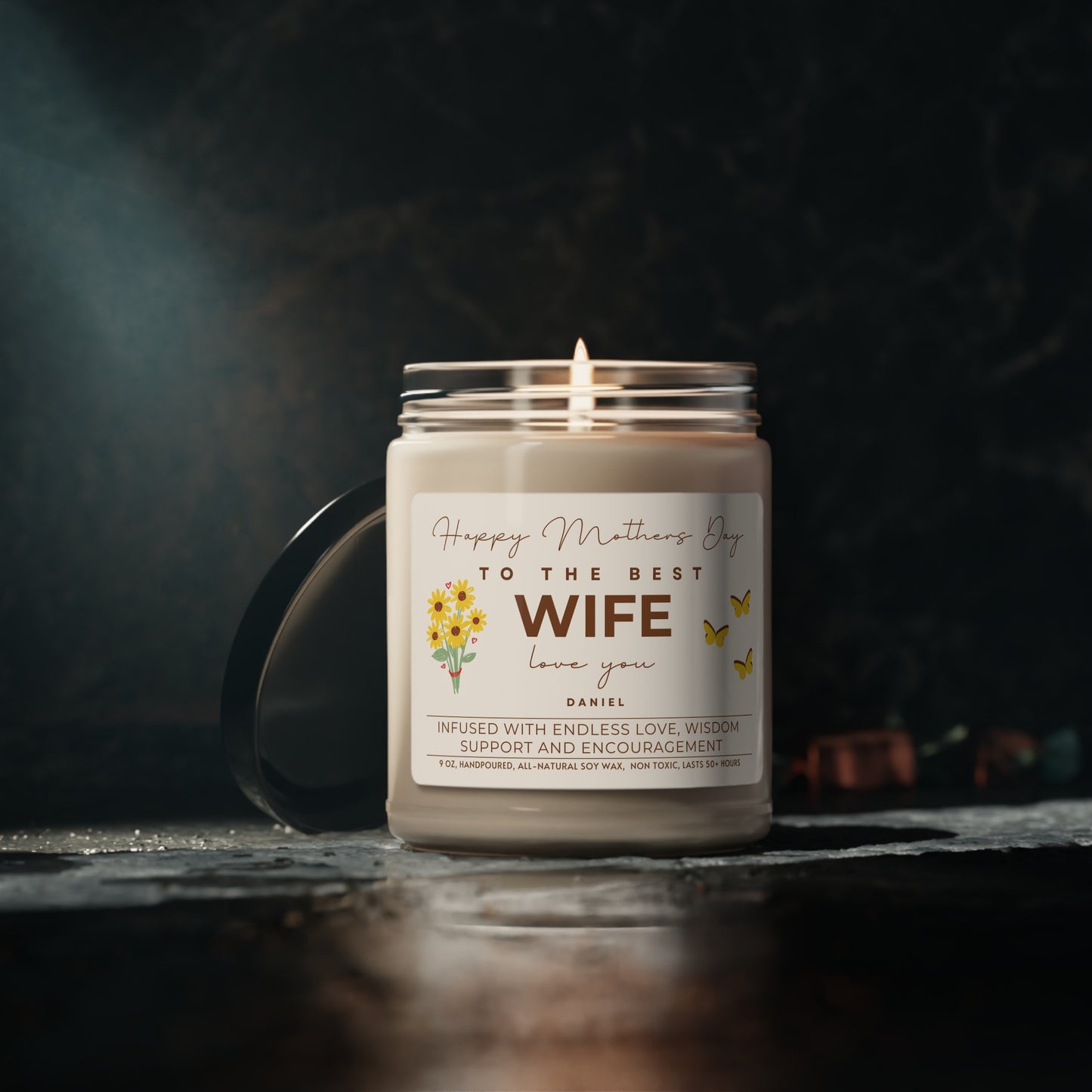 Personalized Candle for Wife, Happy Mother's Day Candle Custom Gift (I) Gift for Moms, 100% Vegan Soy Wax Scented Candle, Eco-Friendly - HolidayShoppingFinds
