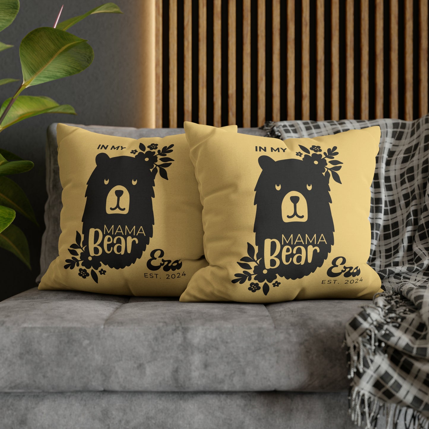 Personalized In My Mama Bear Era Pillowcase Buttery Yellow, Gift For Mom - HolidayShoppingFinds