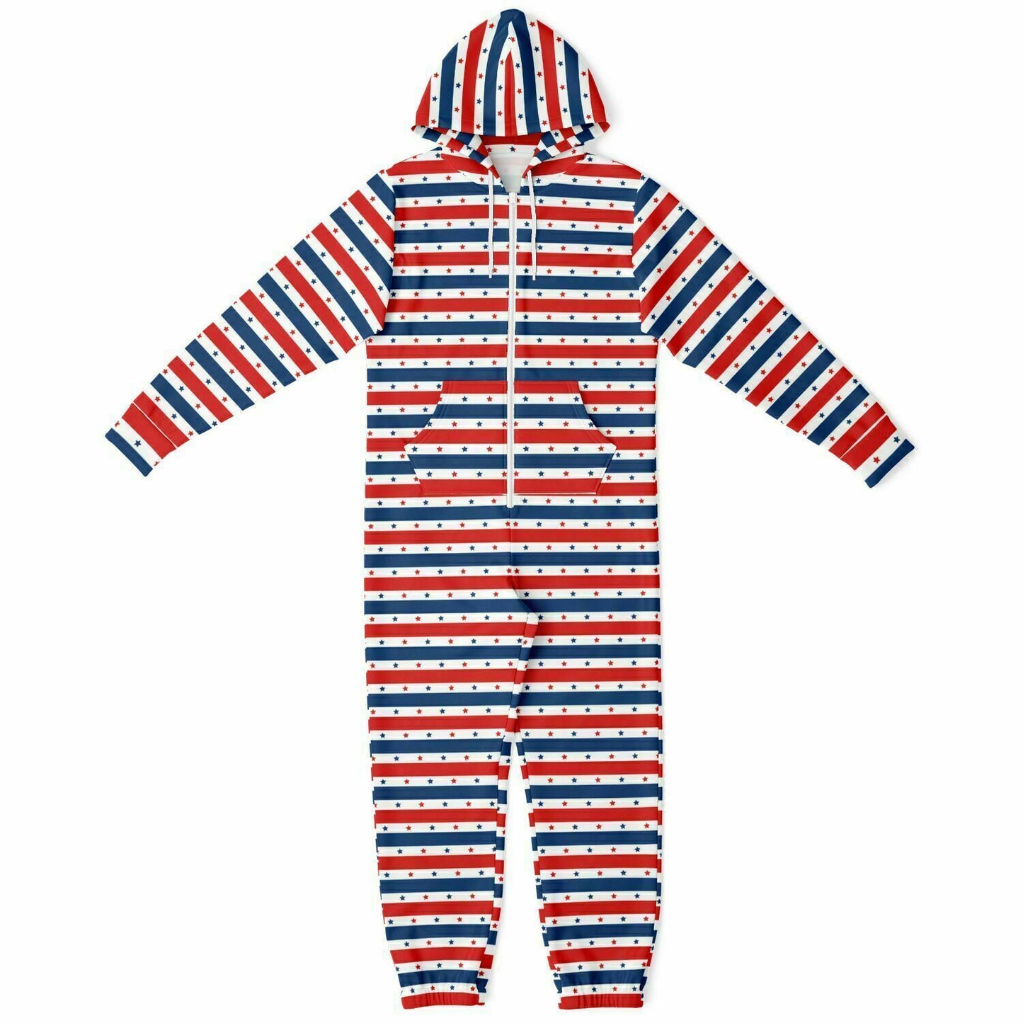 Star-spangled Adult Jumpsuit, Red White & Blue Onesie Athletic Union Suit - HolidayShoppingFinds