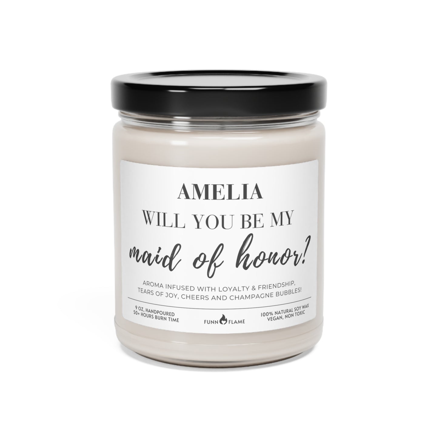 Personalized Be My Maid of Honor Proposal Bridesmaid Gift Candle (D) Bridal Party Gift, Besties, Candle Gift 100% Vegan Eco-Friendly Apple Harvest 9oz - HolidayShoppingFinds