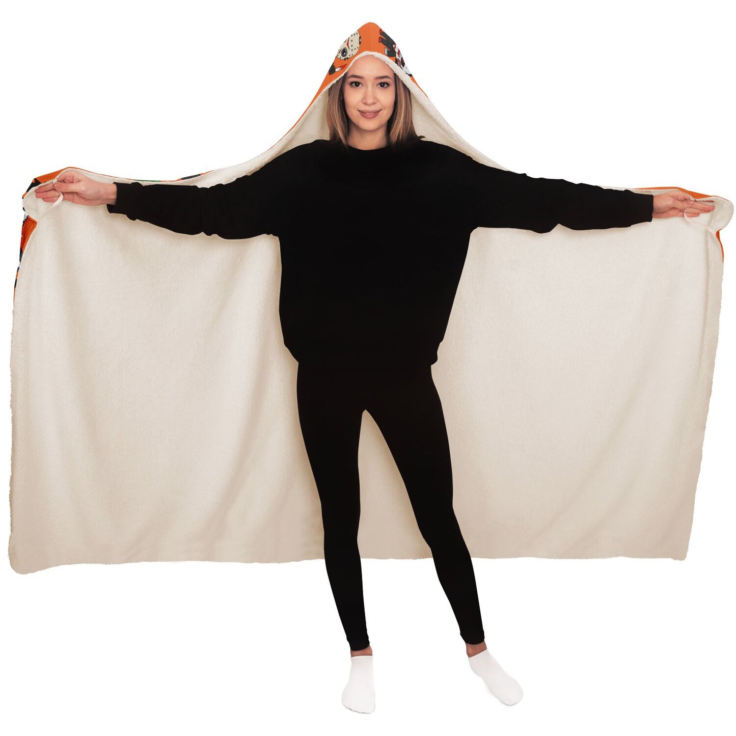 Halloween Killers Hooded Blanket "Sweet Dreams Not Guaranteed!"- Orange - HolidayShoppingFinds