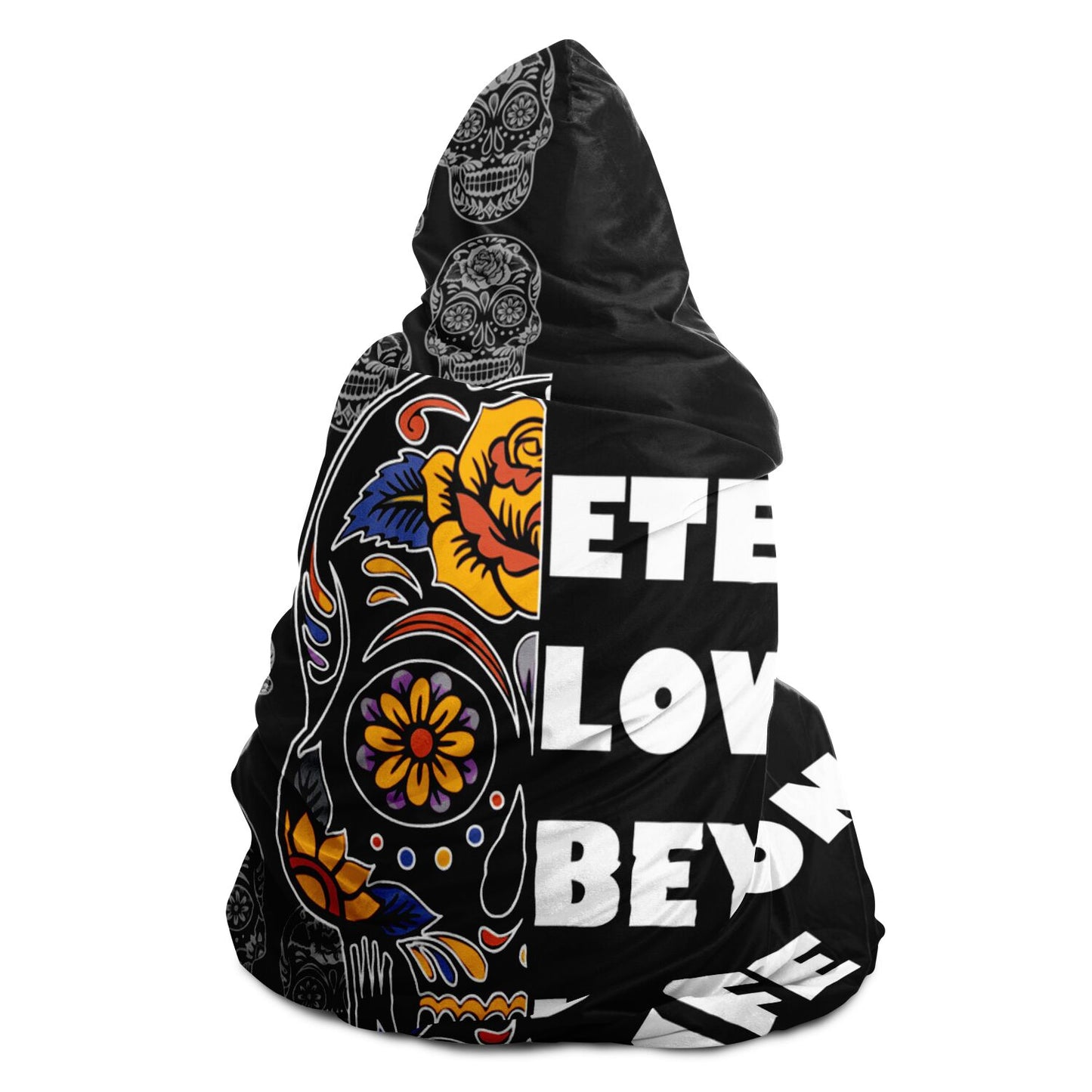 Sugar Skull Day of the Dead Dia De Los Muertos Halloween Hooded Blanket - HolidayShoppingFinds
