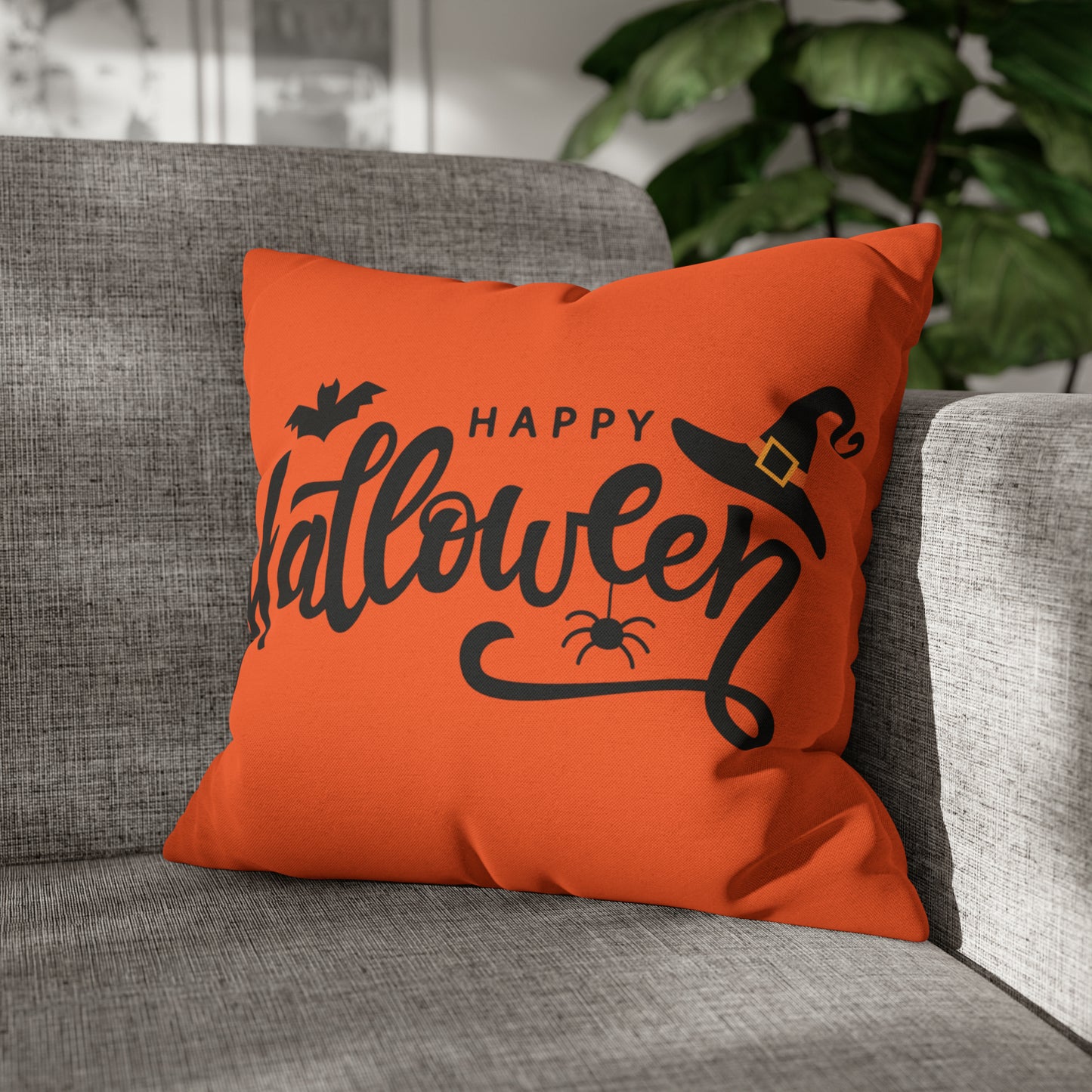 Happy Halloween Scary Bat 2-Sided Square Throw Pillow Case Cover π - HolidayShoppingFinds