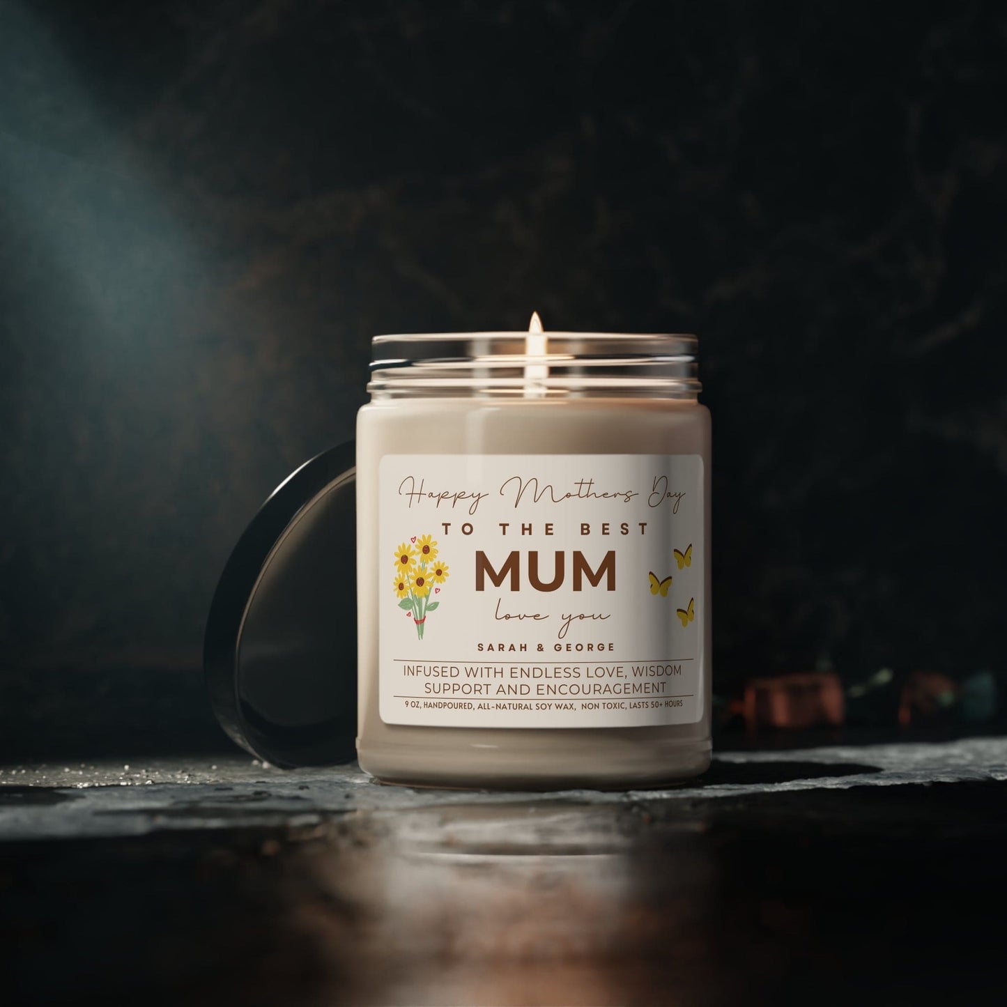 Personalized Candle for Mum, Happy Mother's Day Candle Custom Gift (E) Gift for Moms, 100% Vegan Soy Wax Scented Candle, Eco-Friendly - HolidayShoppingFinds