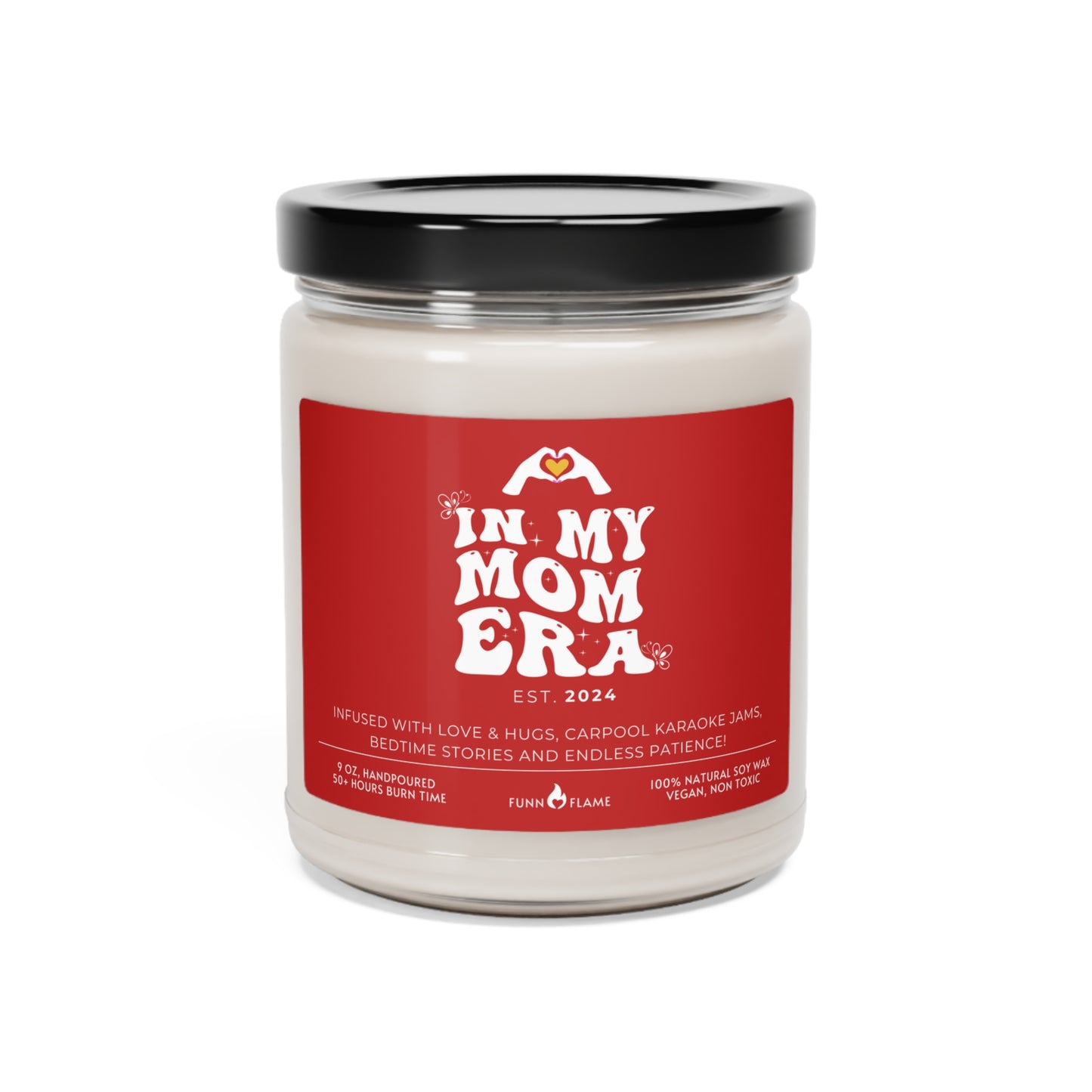 In My Mom Era Custom Candle, Gift For Moms, Personalized Scented Candle for Mom, New Mom Birthday, Baby Shower, Mother's Day Gift (Red) Coconut Cream + Cardamom 9oz - HolidayShoppingFinds