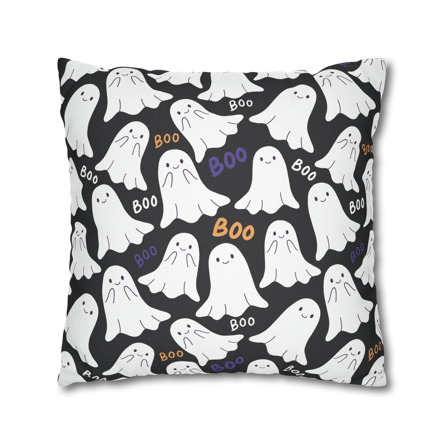 BOO Ghost Decorative Pillowcase Halloween Ghost Spooky Sofa Pillow B&W - HolidayShoppingFinds