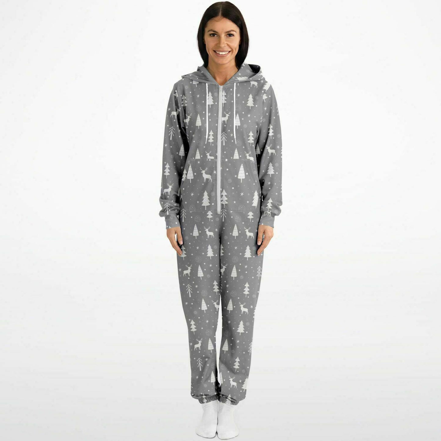 Gray Winter's Tale Jumpsuit Adult Onesie Gender-Neutral Athletic PJs - HolidayShoppingFinds
