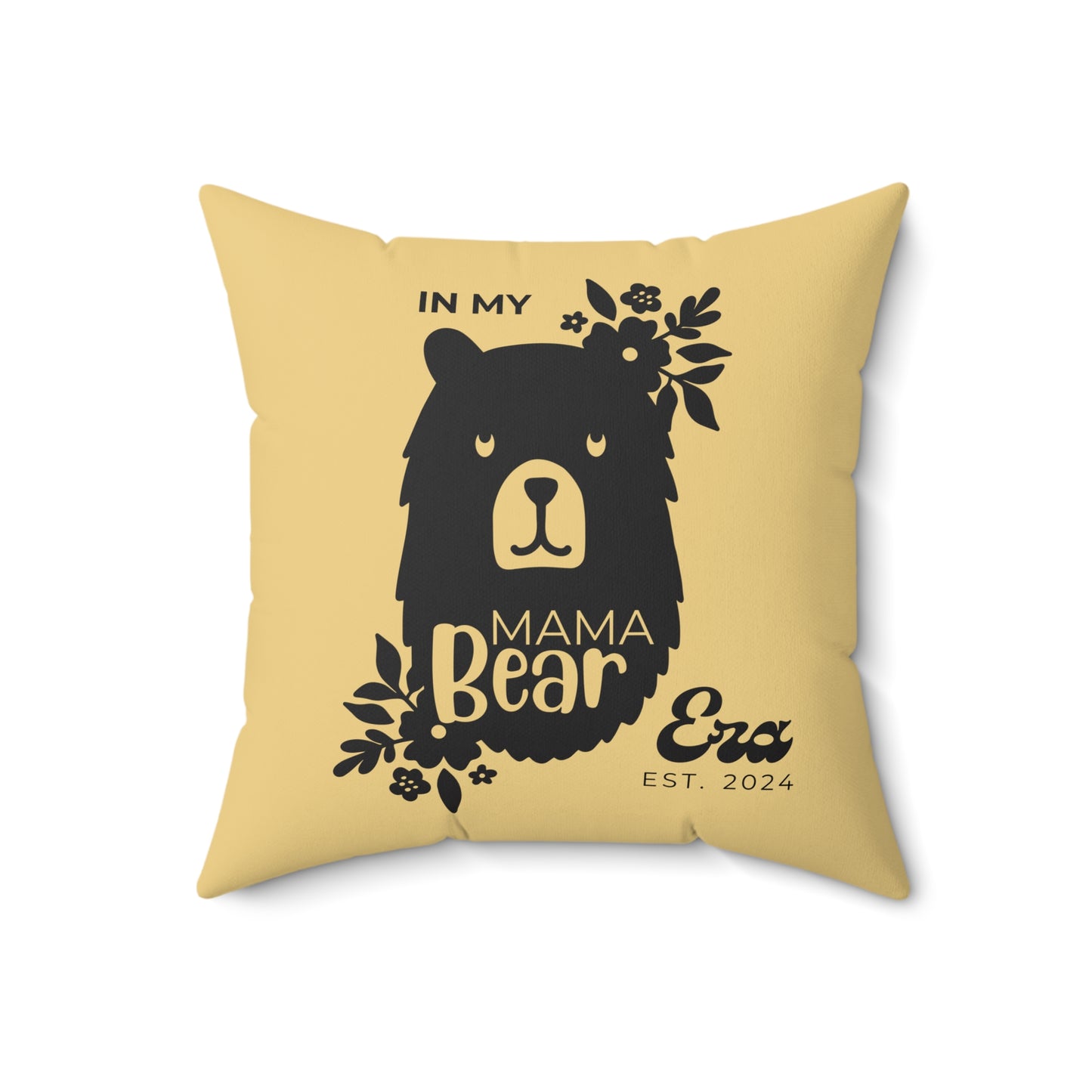 Personalized In My Mama Bear Era Pillow with Insert Buttery Yellow Gift For Mom - HolidayShoppingFinds