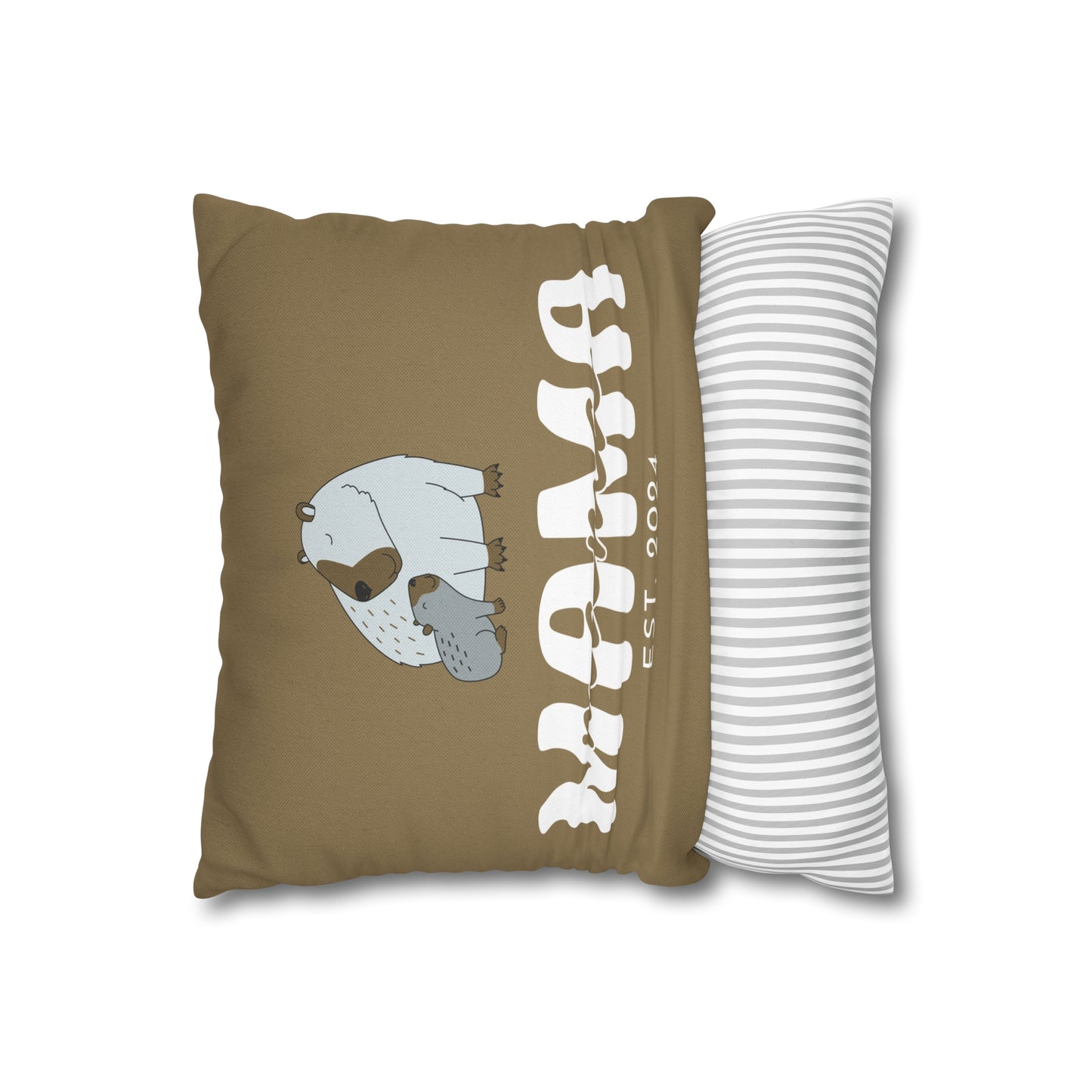 Personalized Mama Capybara Pillowcase Khaki, Gift For Mom - HolidayShoppingFinds