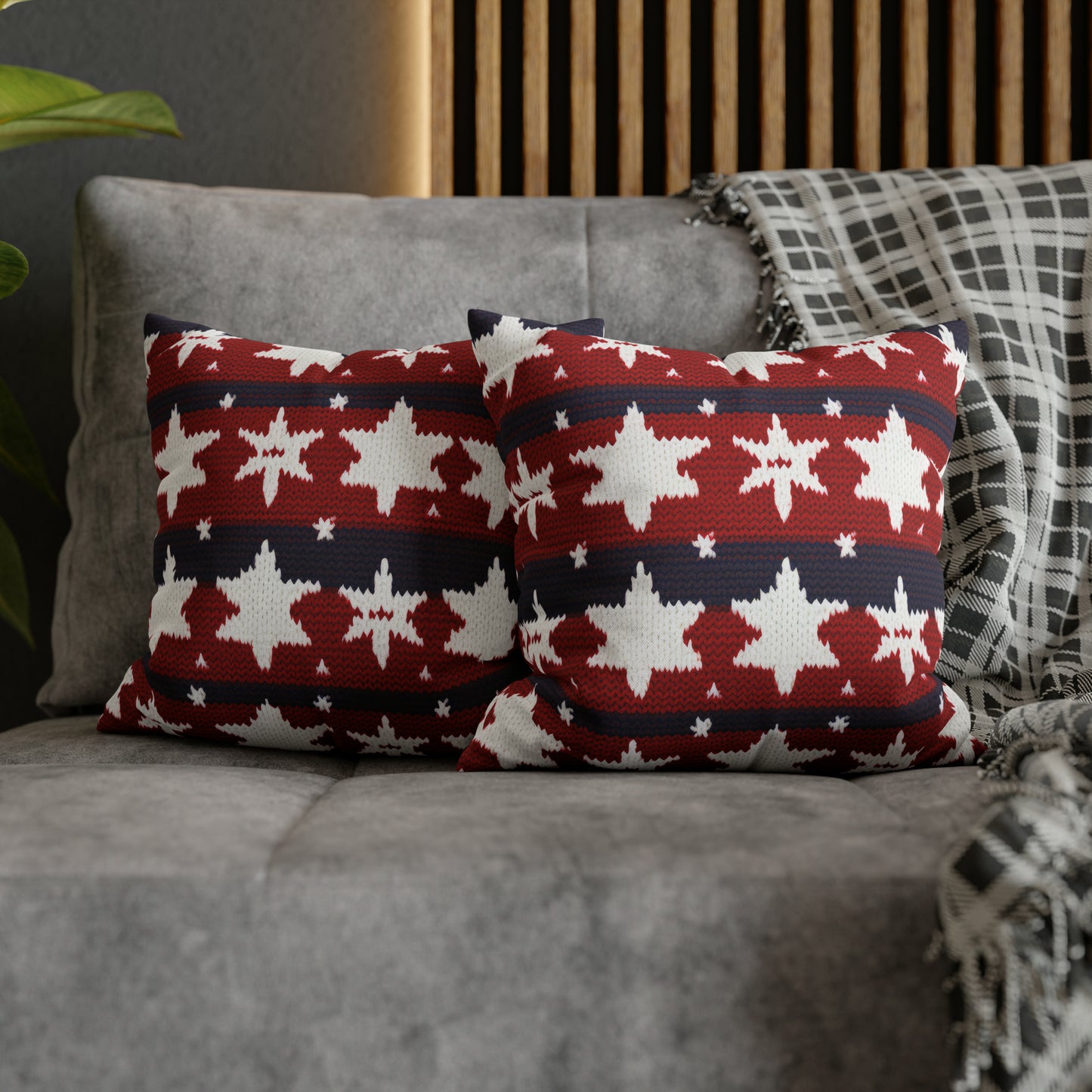Patriotic Pillowcase American Flag Accent Square Pillow USA Red White & Blue Veterans 4th of July Memorial Day Home Decor - HolidayShoppingFinds