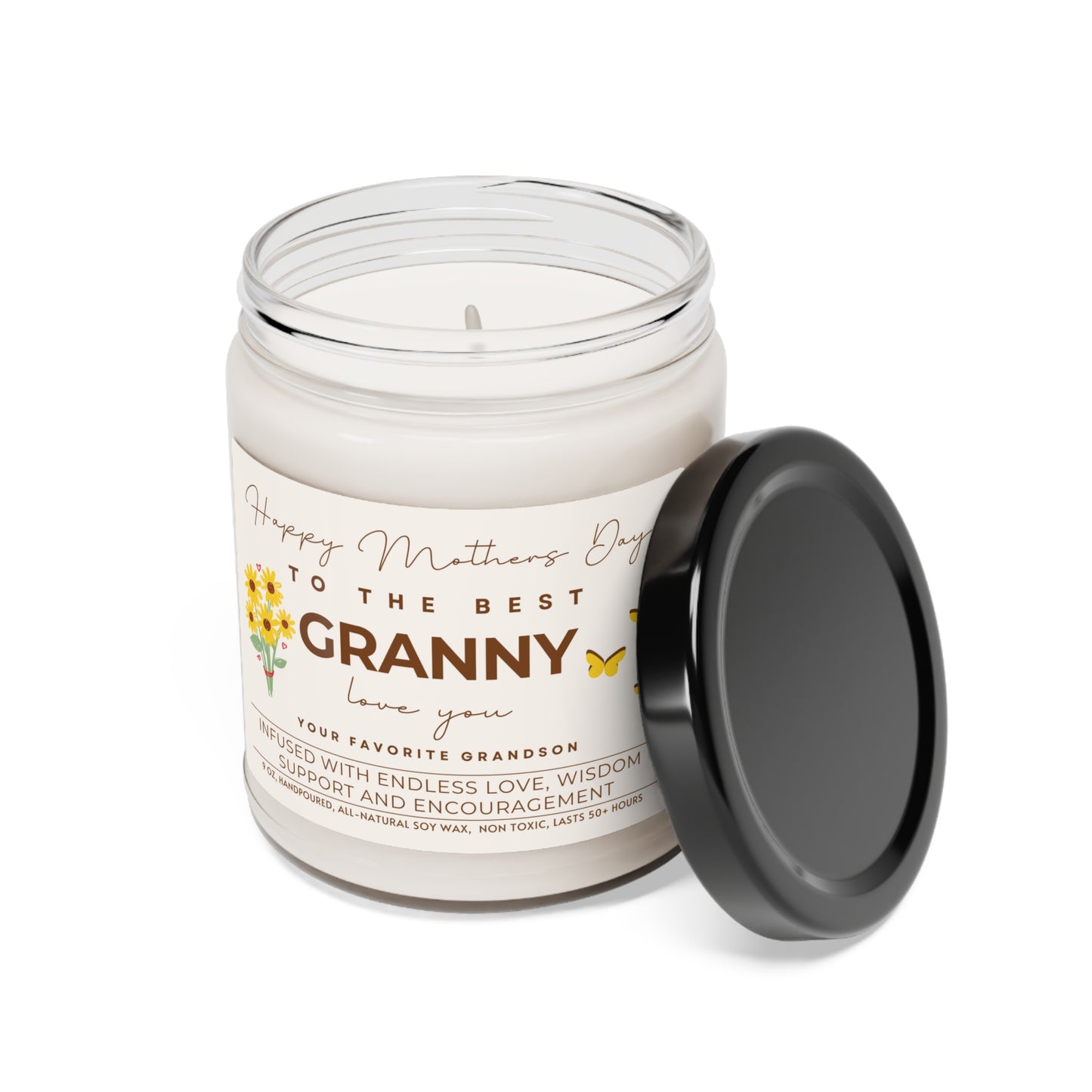Personalized Happy Mother's Day Candle for Grandma, Custom Gift for Grandmother, To The Best Granny Grammie Nana Nona Abuela Gift (B) - HolidayShoppingFinds