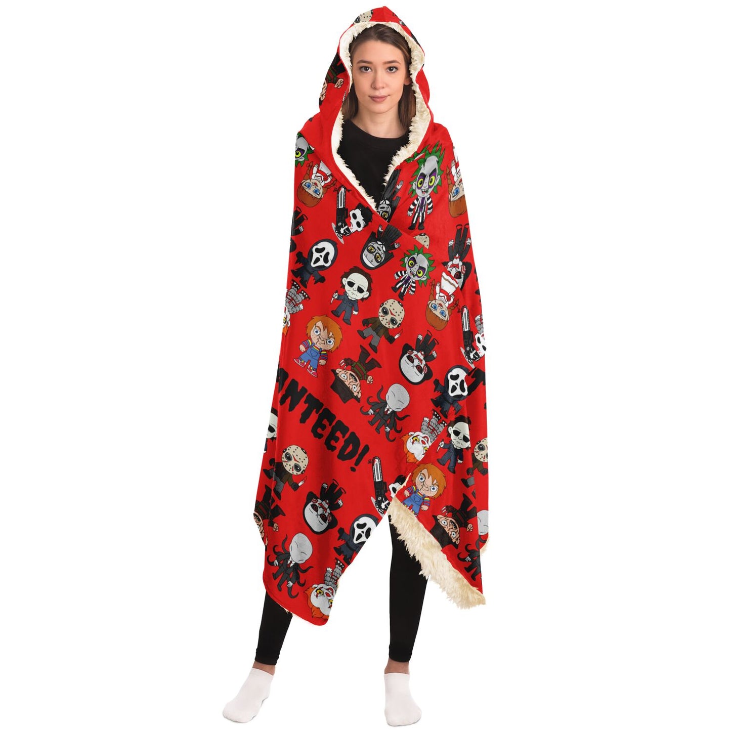 Halloween Killers Hooded Blanket "Sweet Dreams Not Guaranteed!"- Red - HolidayShoppingFinds