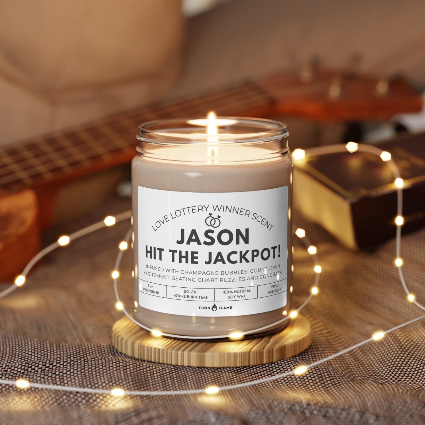 Hit the Jackpot Candle Funny Bachelor Bachelorette Bridal Gift (W) 100% Vegan Soy Wax Candle Eco-Friendly Long-Lasting Candle - HolidayShoppingFinds