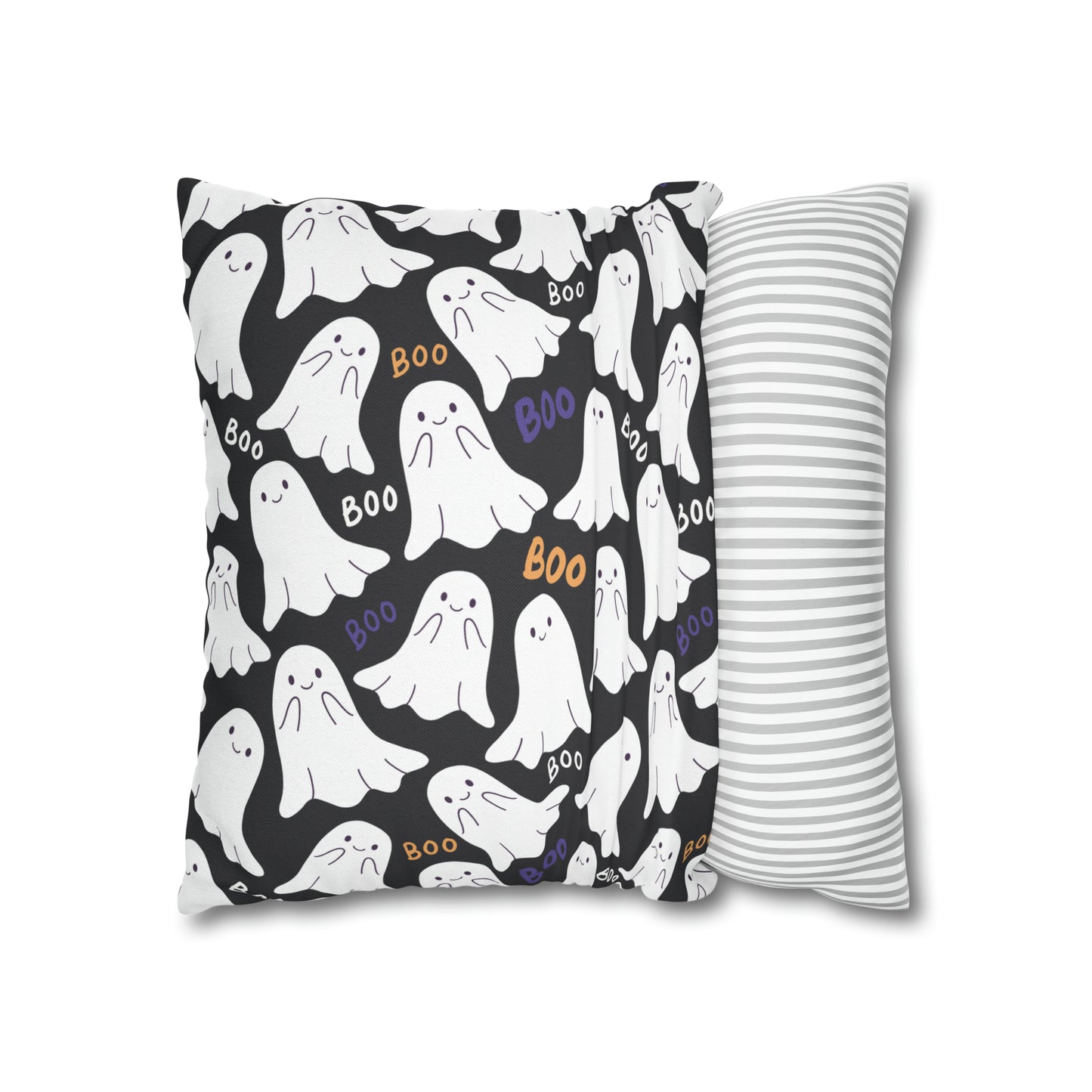 BOO Ghost Decorative Pillowcase Halloween Ghost Spooky Sofa Pillow B&W - HolidayShoppingFinds