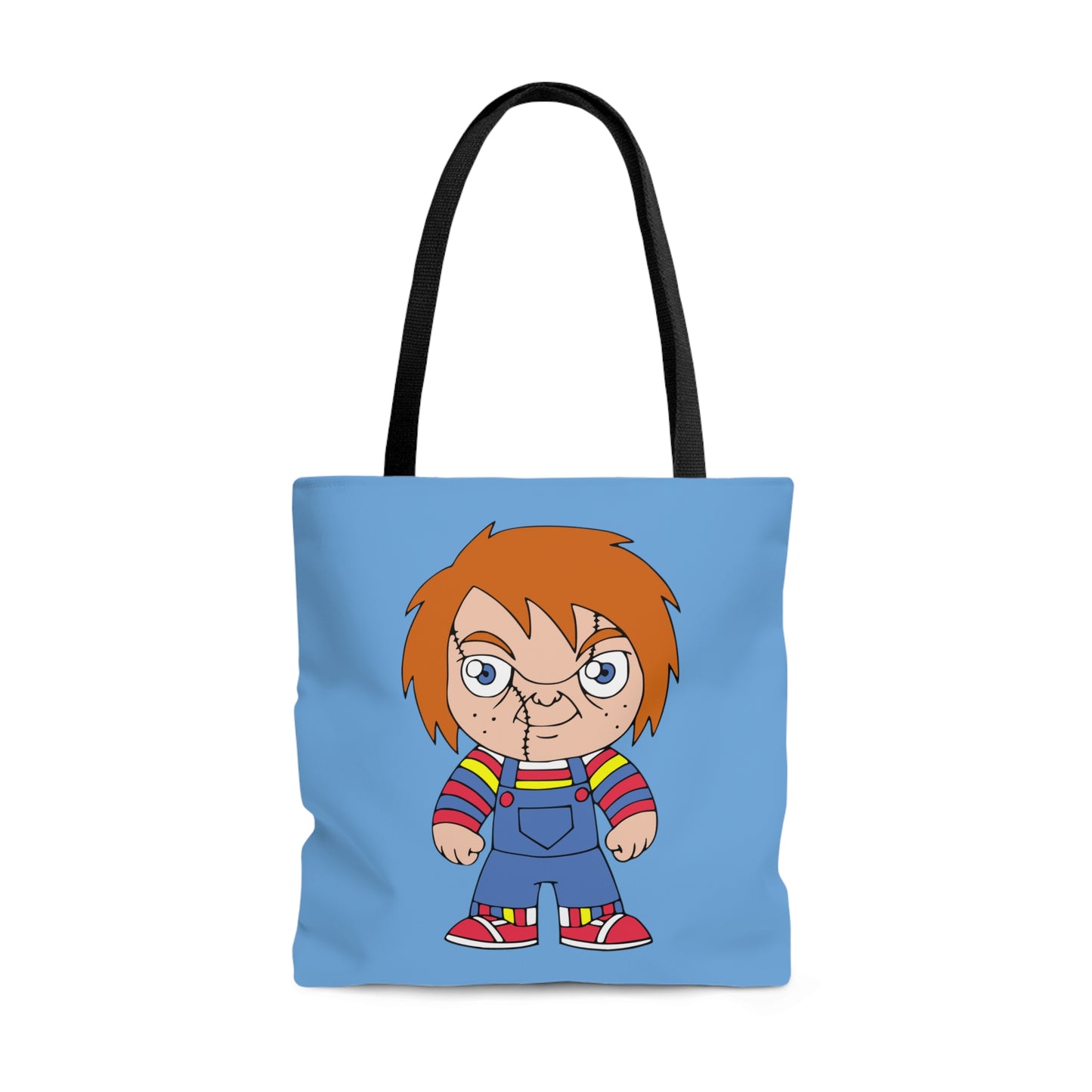 Chucky Tote Bag, Halloween Scary Doll Handbag, Horror Movie Fan Gift, Blue Trick or Treat Bag Large - HolidayShoppingFinds