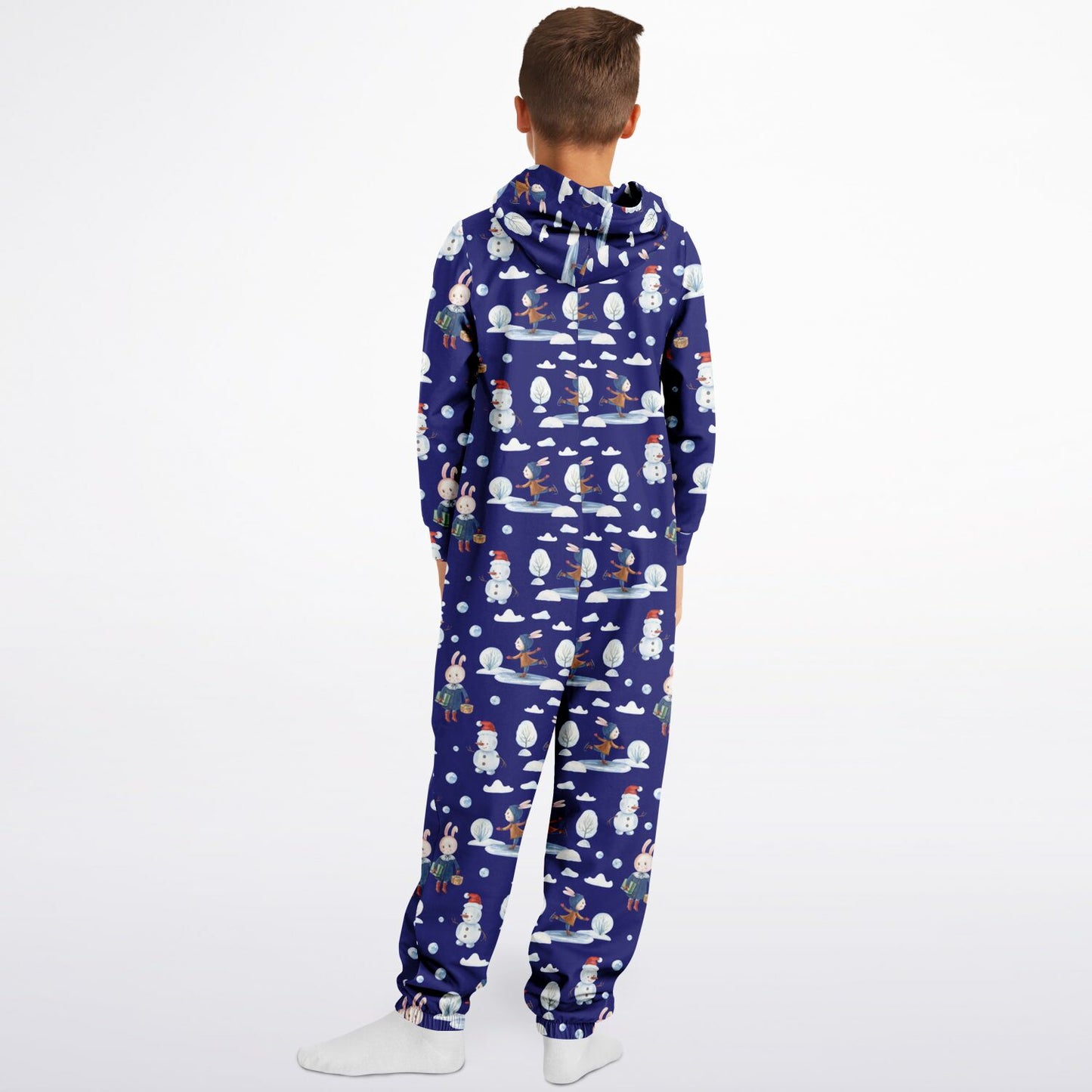 Frosty & Friends Blue Winter Teens Onesie: Boys & Girls Union Suit Athletic Jumpsuit - HolidayShoppingFinds