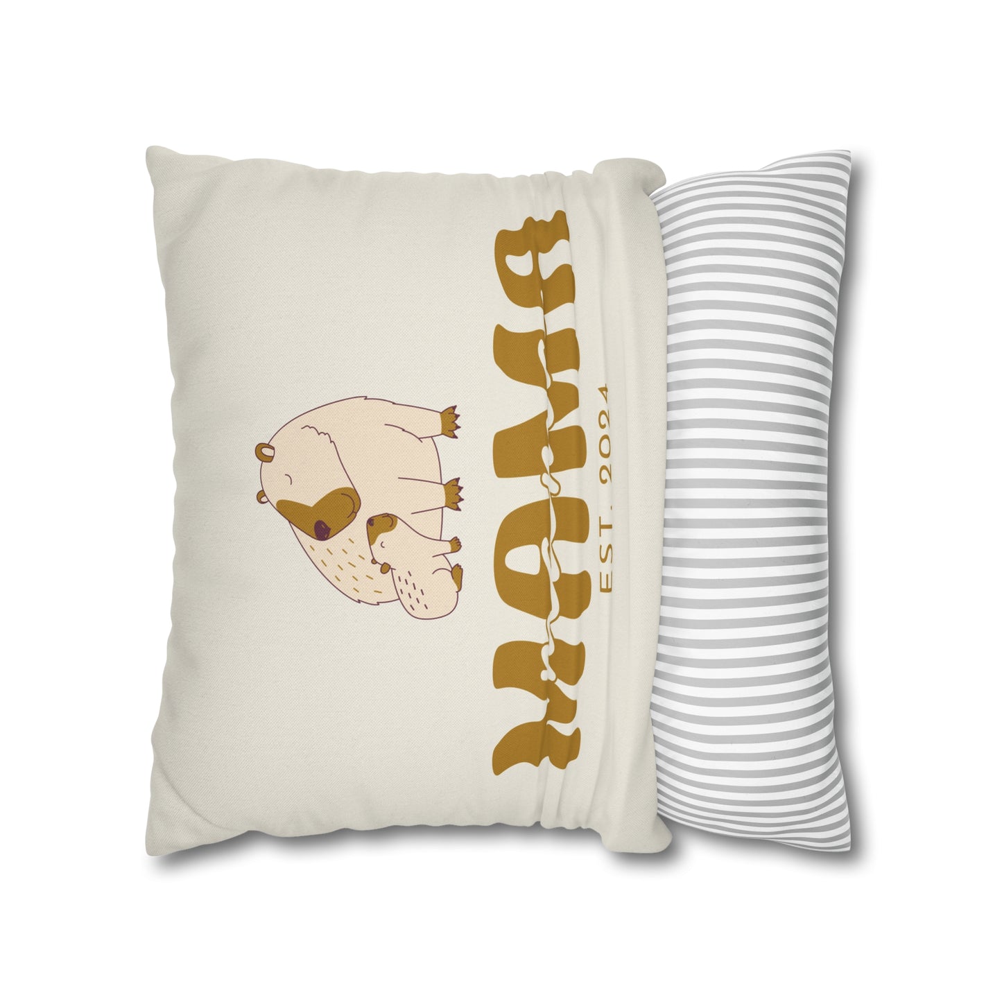 Personalized Mama Capybara Pillowcase Beige, Gift For Mom - HolidayShoppingFinds