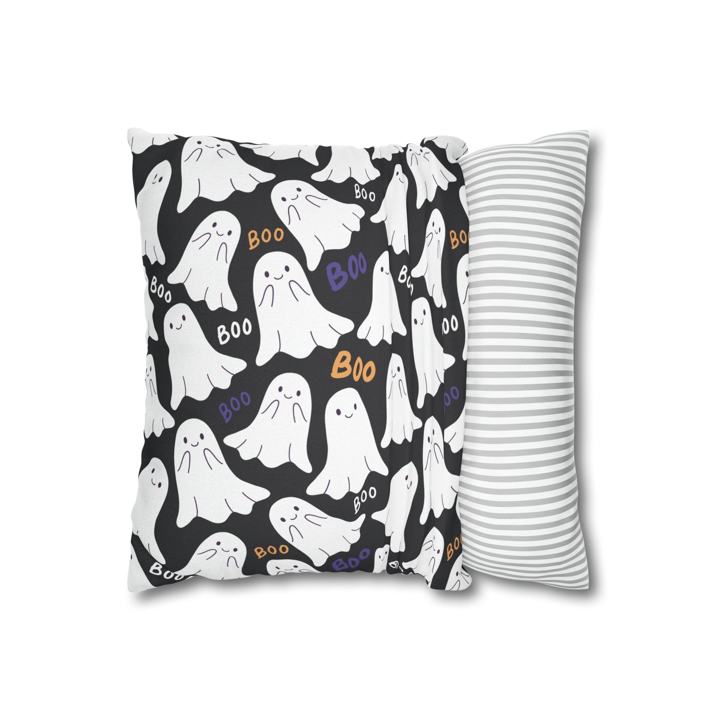 BOO Ghost Decorative Pillowcase Halloween Ghost Spooky Sofa Pillow B&W - HolidayShoppingFinds