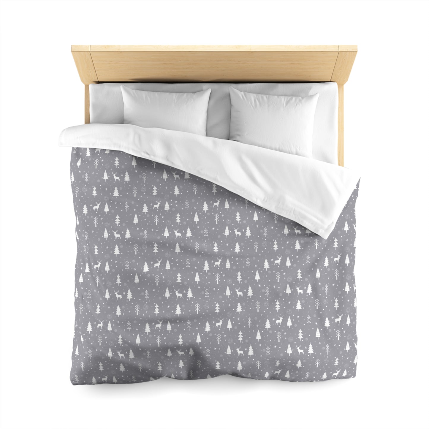 Christmas Duvet Cover, Holiday Reindeer Bedding Winter Wonderland Twin/TwinXL/Queen/King Duvet Queen White - HolidayShoppingFinds