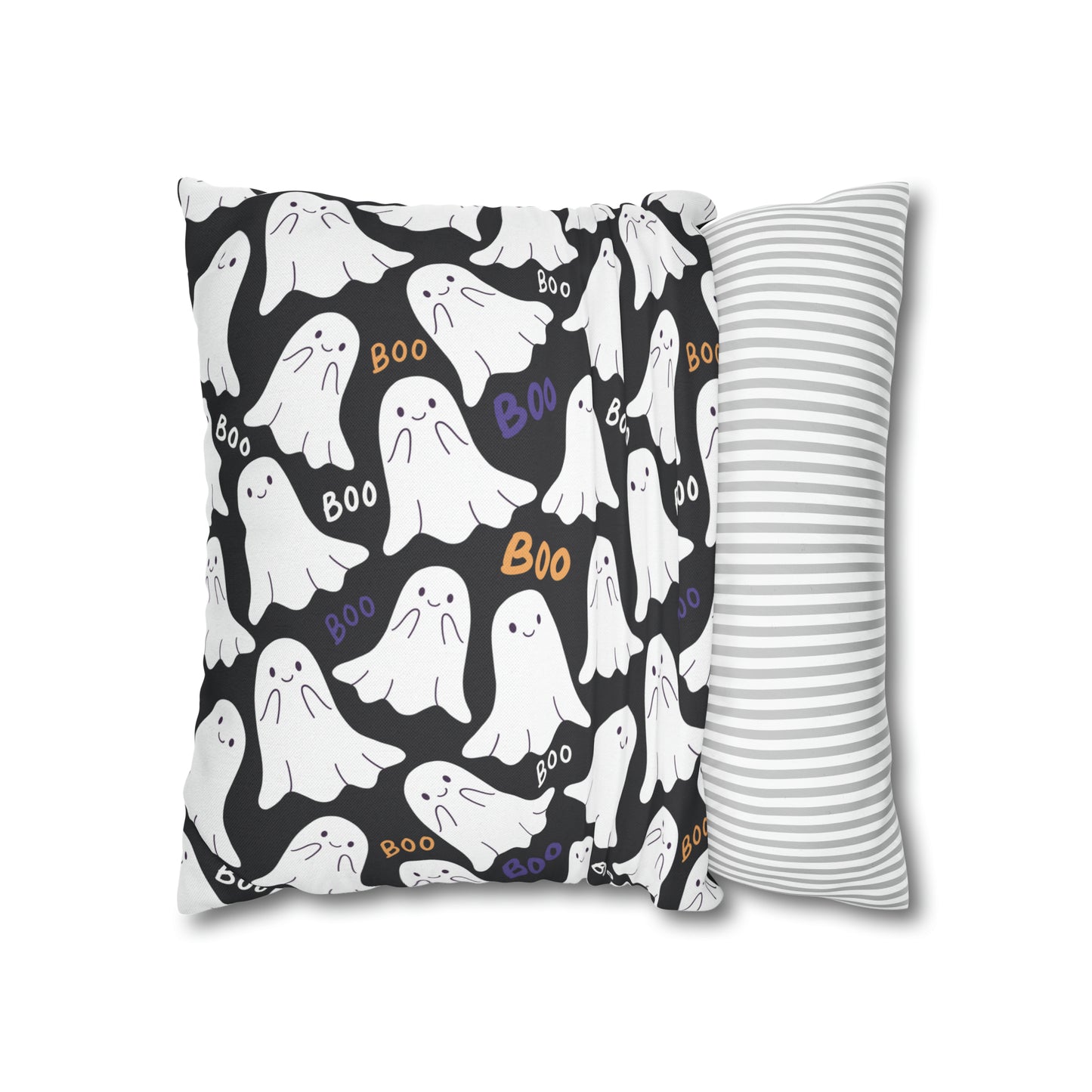 BOO Ghost Decorative Pillowcase Halloween Ghost Spooky Sofa Pillow B&W - HolidayShoppingFinds