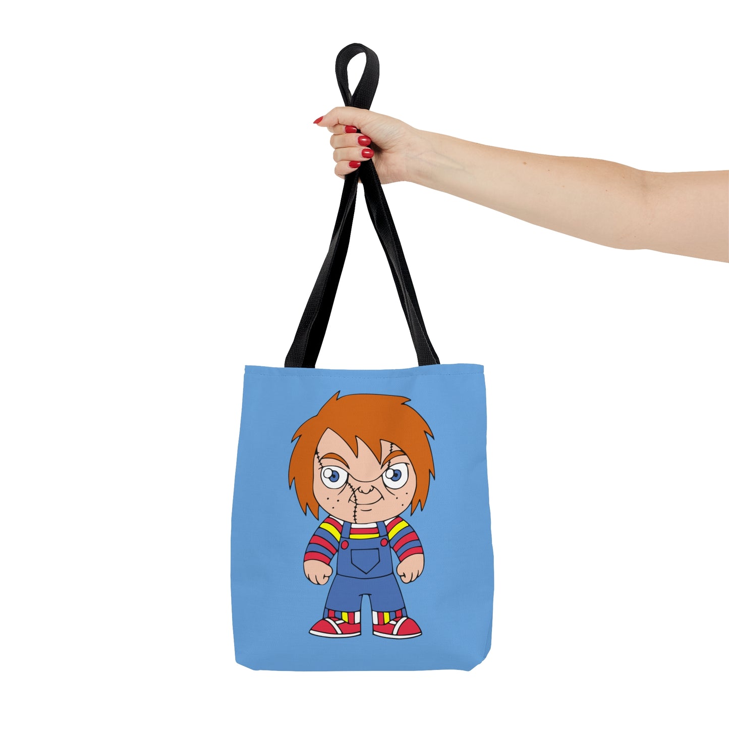Chucky Tote Bag, Halloween Scary Doll Handbag, Horror Movie Fan Gift, Blue Trick or Treat Bag - HolidayShoppingFinds