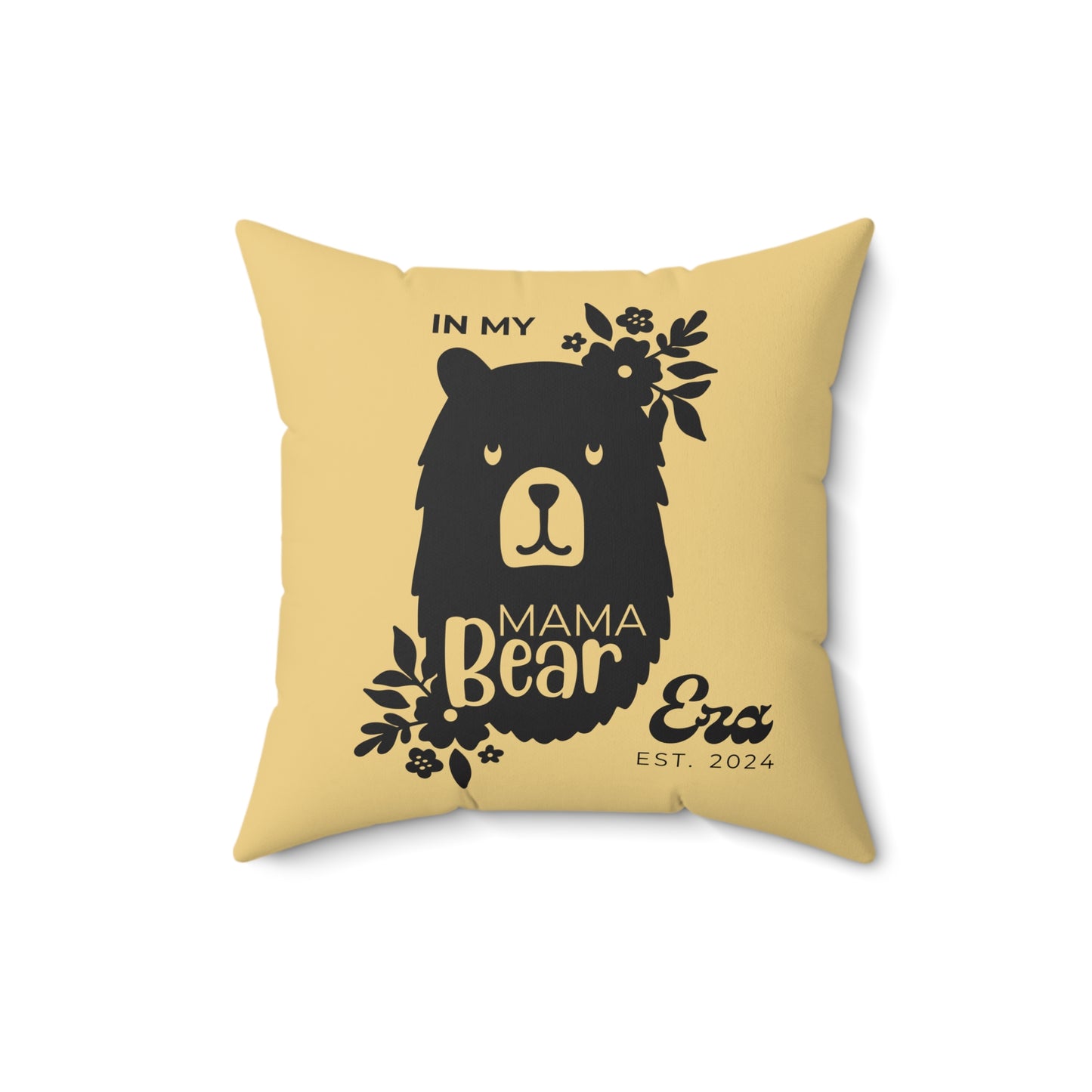 Personalized In My Mama Bear Era Pillow with Insert Buttery Yellow Gift For Mom - HolidayShoppingFinds