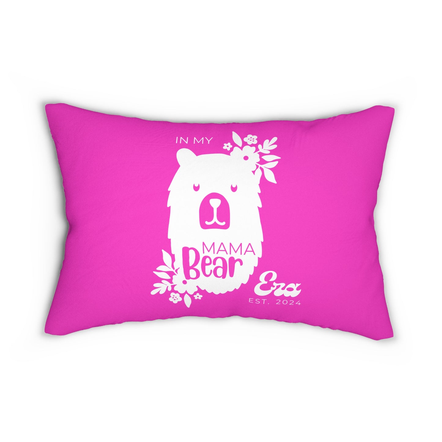 Personalized In My Mama Bear Era Lumbar Pillow Pink, Gift for Mom - HolidayShoppingFinds