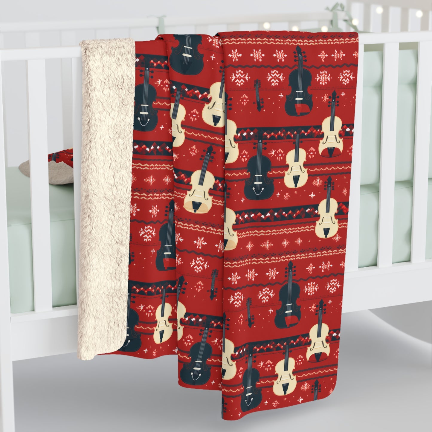 Violins Sherpa Blanket, Violinist Music Lover Throw Blanket, Music Room Holiday Décor, Cozy Throw Blanket, Holiday Gift - HolidayShoppingFinds