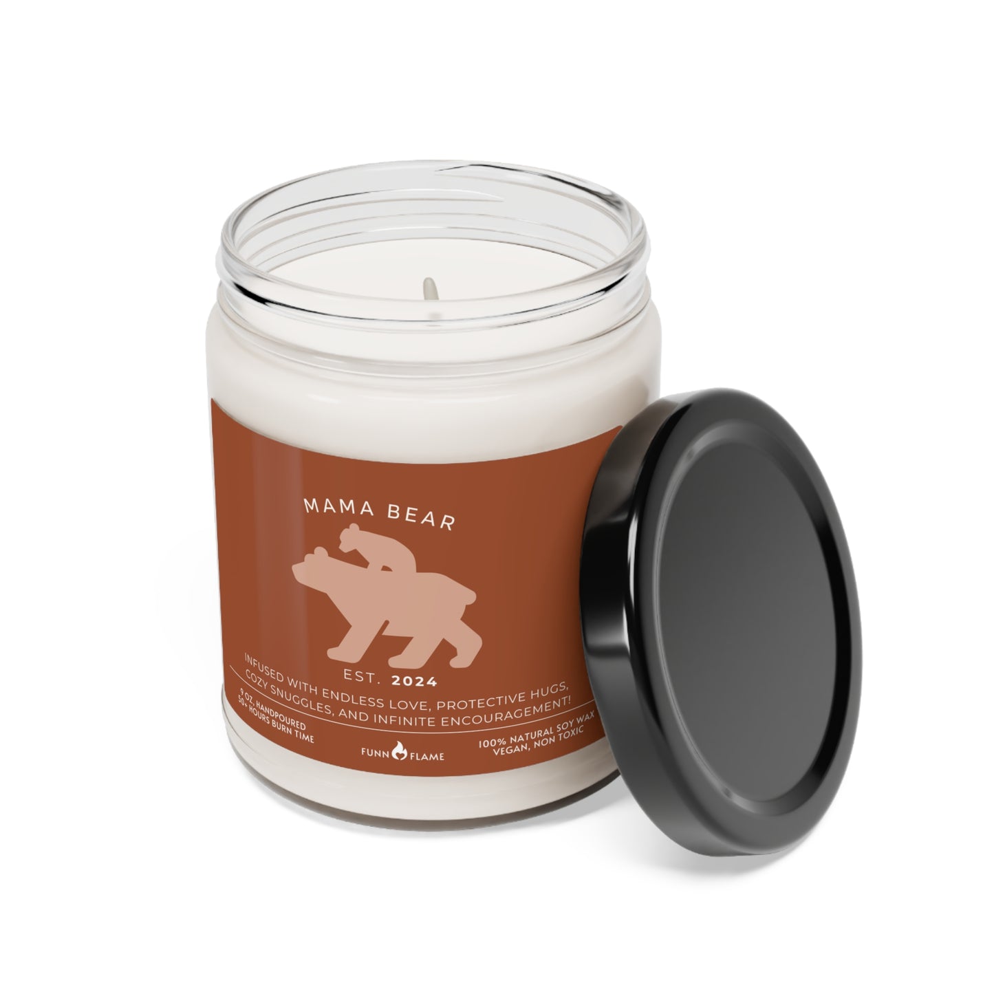 Mama Bear Candle, Personalized Gift For Mom, Scented Candle Brown, 100% Vegan Soy Wax Candle Eco-Friendly Long-Lasting Candle - HolidayShoppingFinds