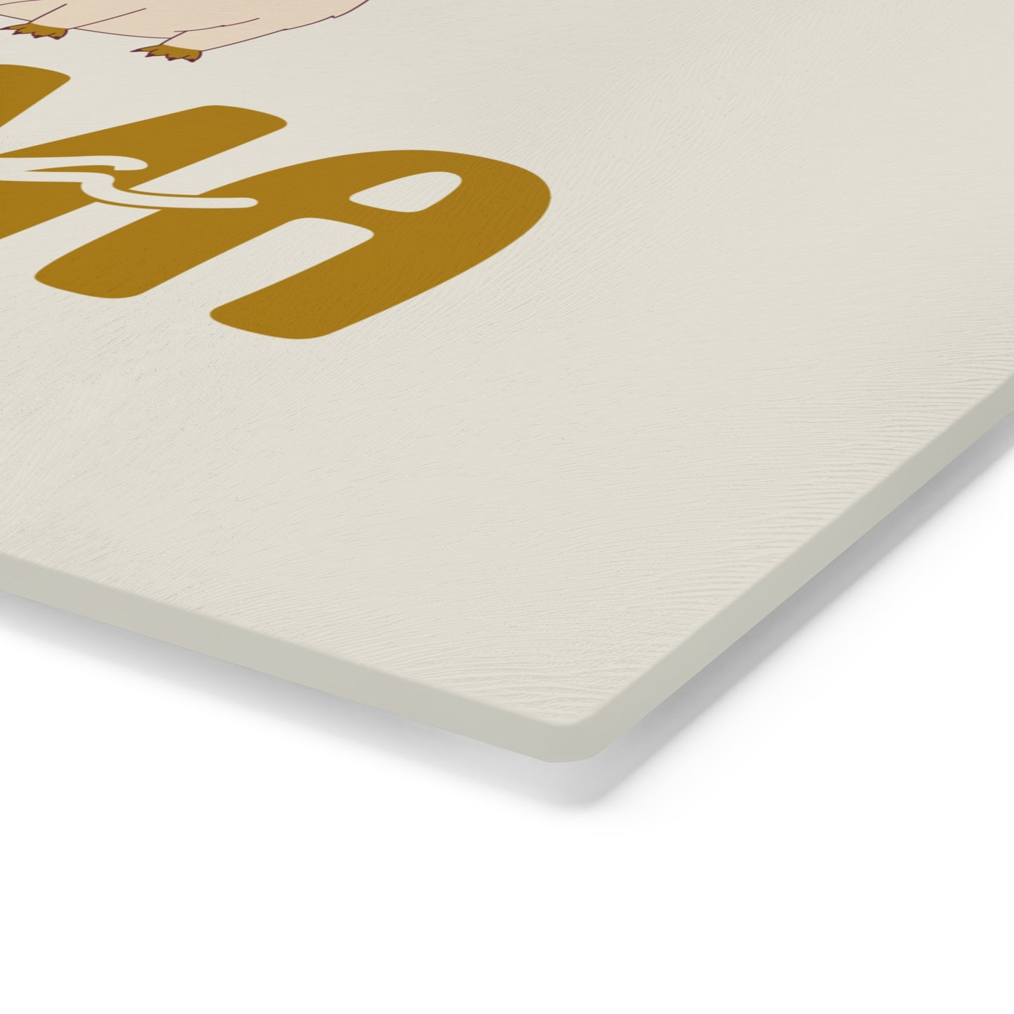 Personalized Mama Capybara Glass Cutting Board Beige, Gift For Moms - HolidayShoppingFinds
