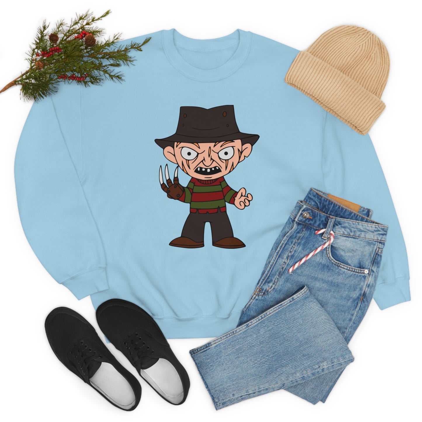 Freddy's "Whatever you do, Don't fall asleep" Halloween Unisex Sweatshirt S-5XL S Light Blue - HolidayShoppingFinds