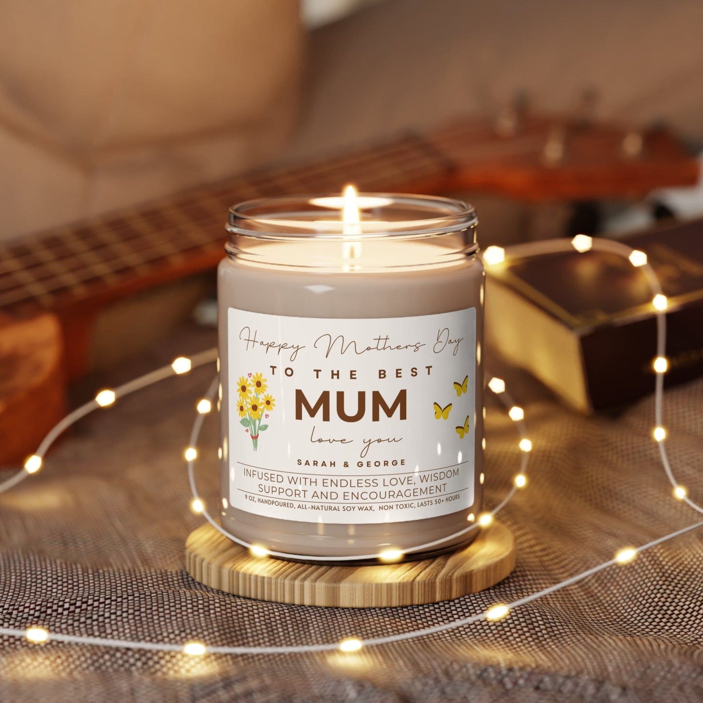 Personalized Candle for Mum, Happy Mother's Day Candle Custom Gift (E) Gift for Moms, 100% Vegan Soy Wax Scented Candle, Eco-Friendly - HolidayShoppingFinds