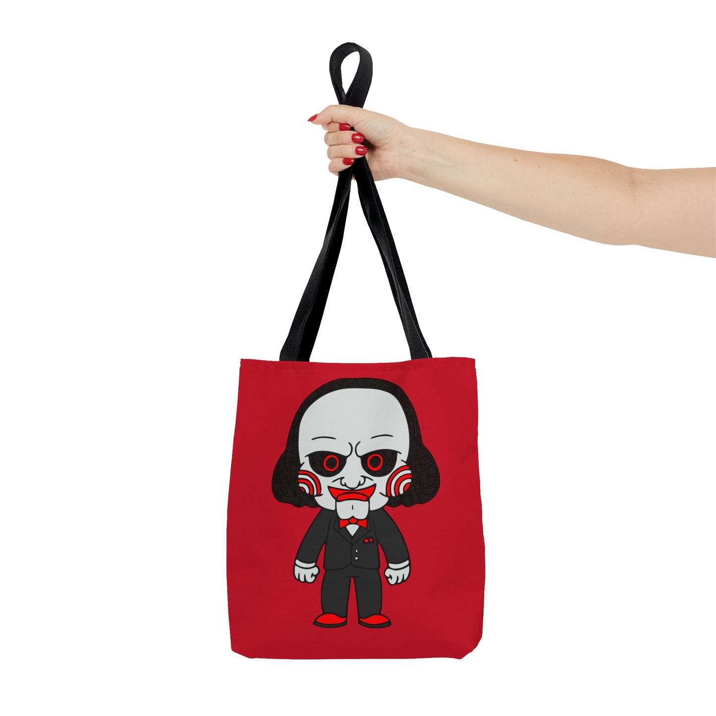 Saw Jigsaw Tote Bag, Halloween Horror Movie Fan Red Bag, Choose Wisely, Trick ot Treat Bag - HolidayShoppingFinds