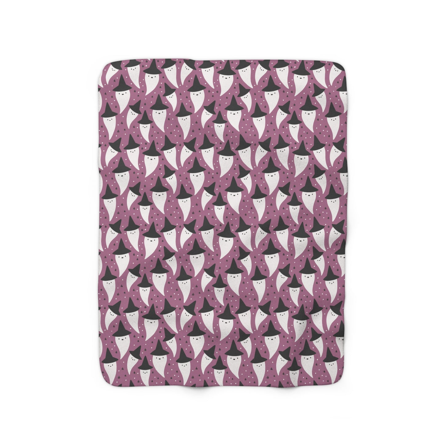 Purple Ghost Sherpa Fleece Blanket, Halloween Throw Blanket, Ghosts - HolidayShoppingFinds