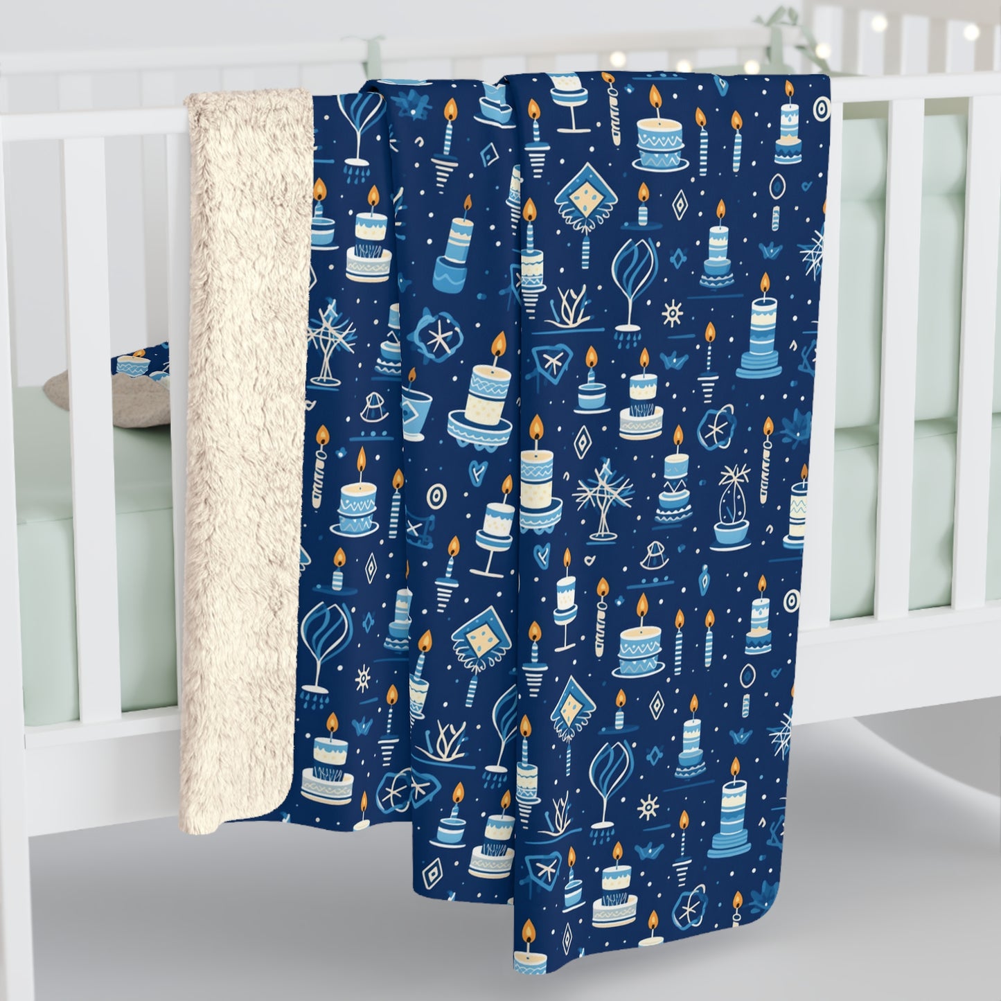 Hanukkah Sherpa Blanket, Throw Blanket, Winter Blanket - HolidayShoppingFinds