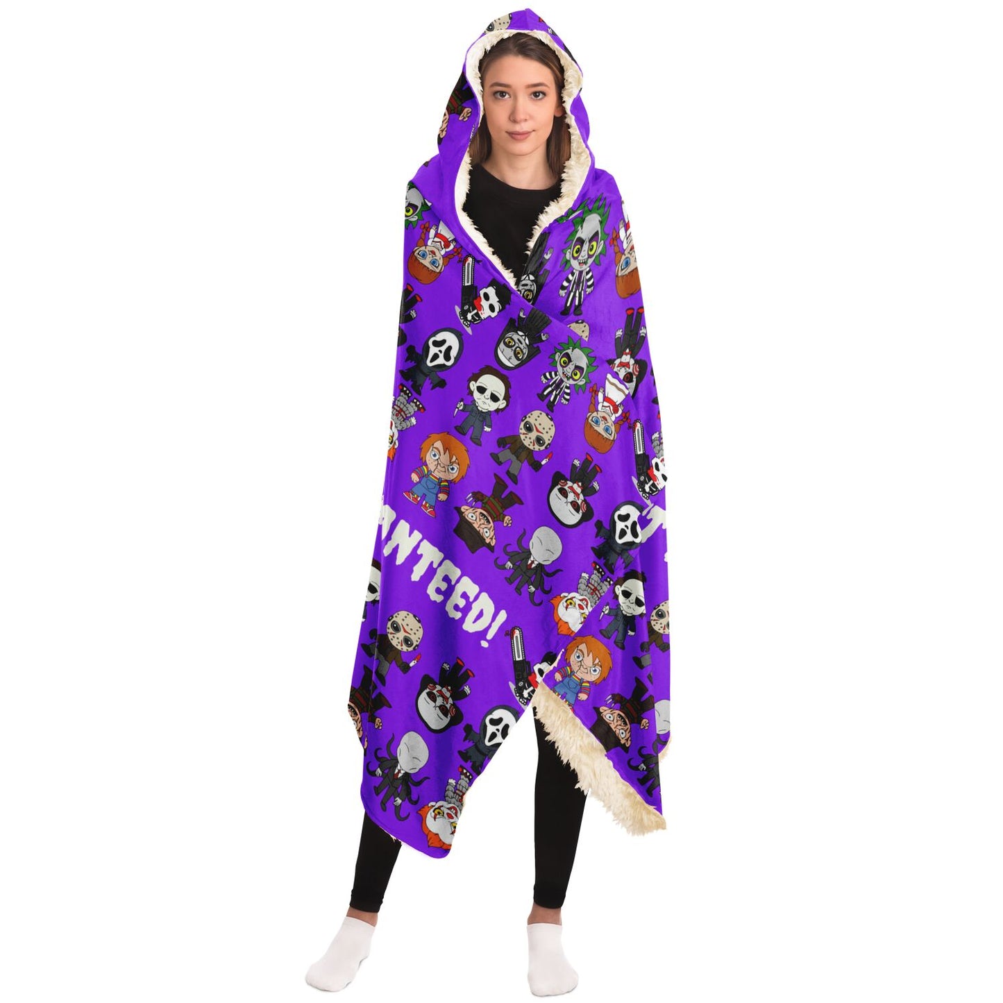Halloween Killers Hooded Blanket "Sweet Dreams Not Guaranteed!"- Purple - HolidayShoppingFinds