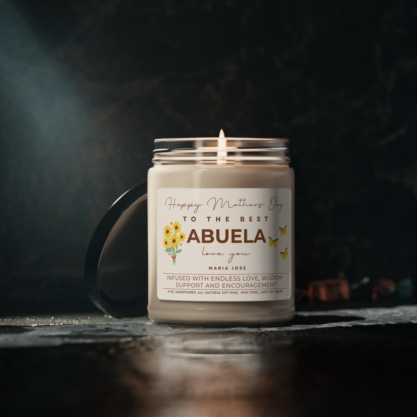 Personalized Happy Mother's Day Candle for Grandma, Custom Gift for Grandmother, To The Best Granny Grammie Nana Nona Abuela Gift (E) - HolidayShoppingFinds