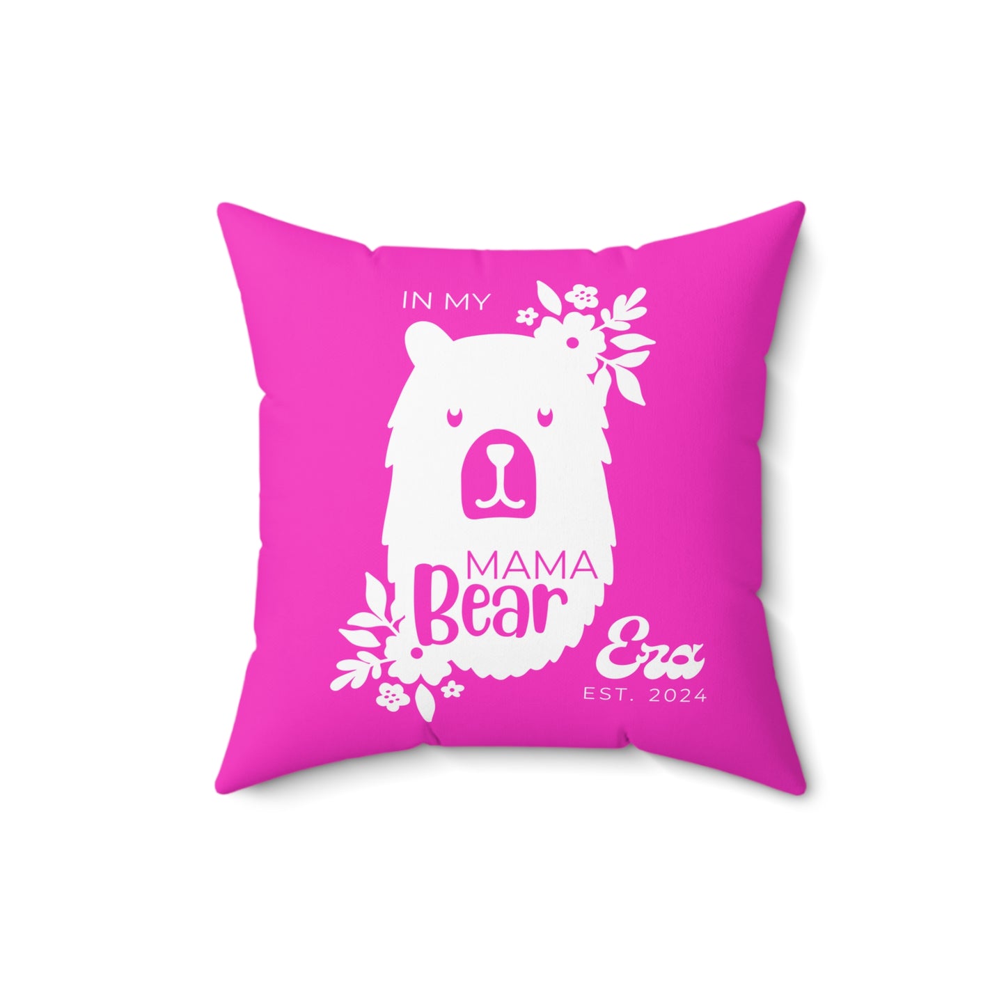 Personalized In My Mama Bear Era Pillow with Insert Pink Gift For Mom 16" × 16" - HolidayShoppingFinds