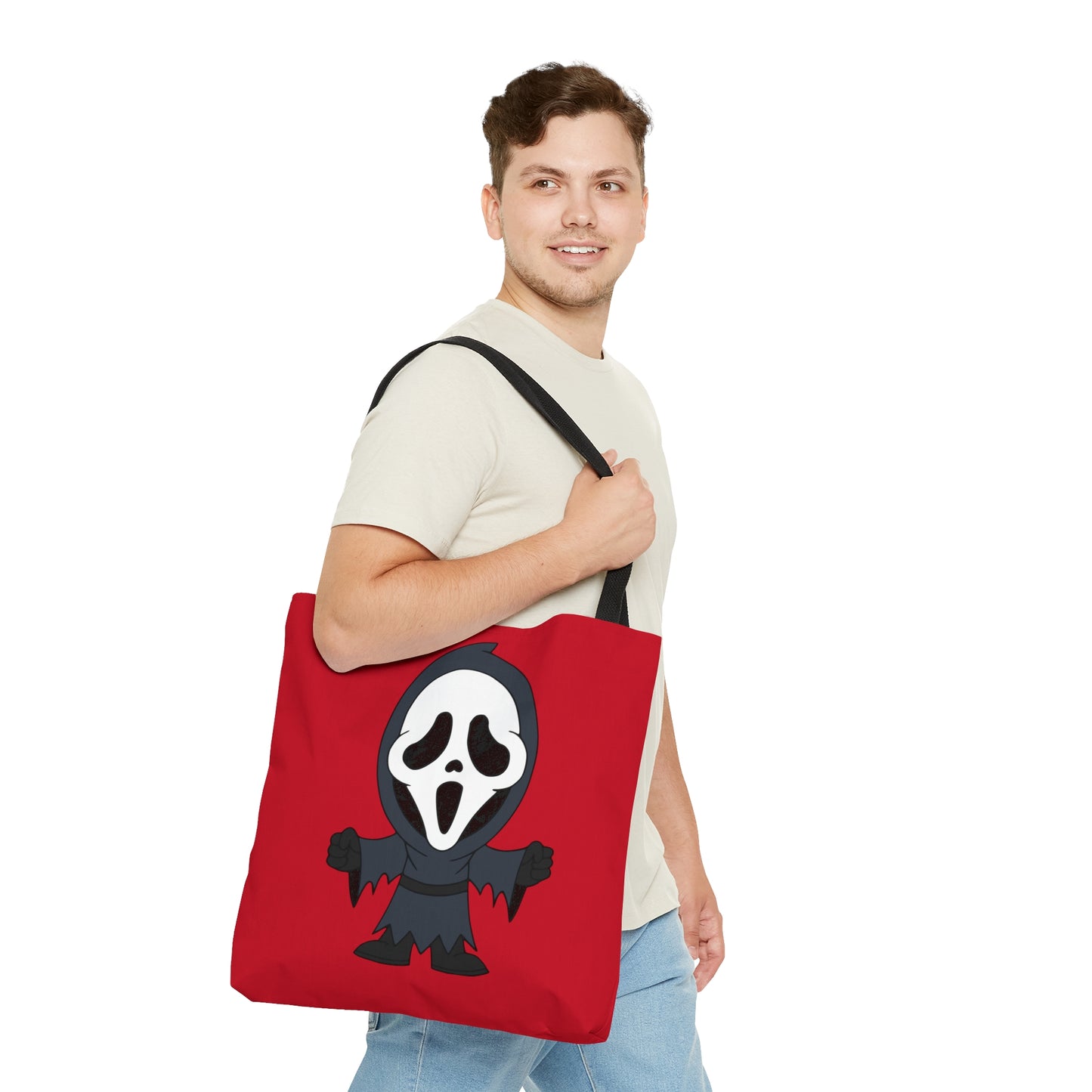 Ghostface Scream Tote Bag, Halloween Red Handbag, Horror Movie Fan Gift, Trick or Treat Bag - HolidayShoppingFinds
