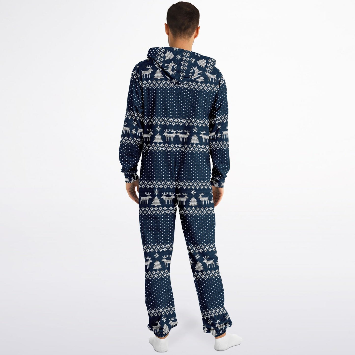 Blue Winter Magic Christmas Jumpsuit Adult Onesie Gender-Neutral Athletic - HolidayShoppingFinds