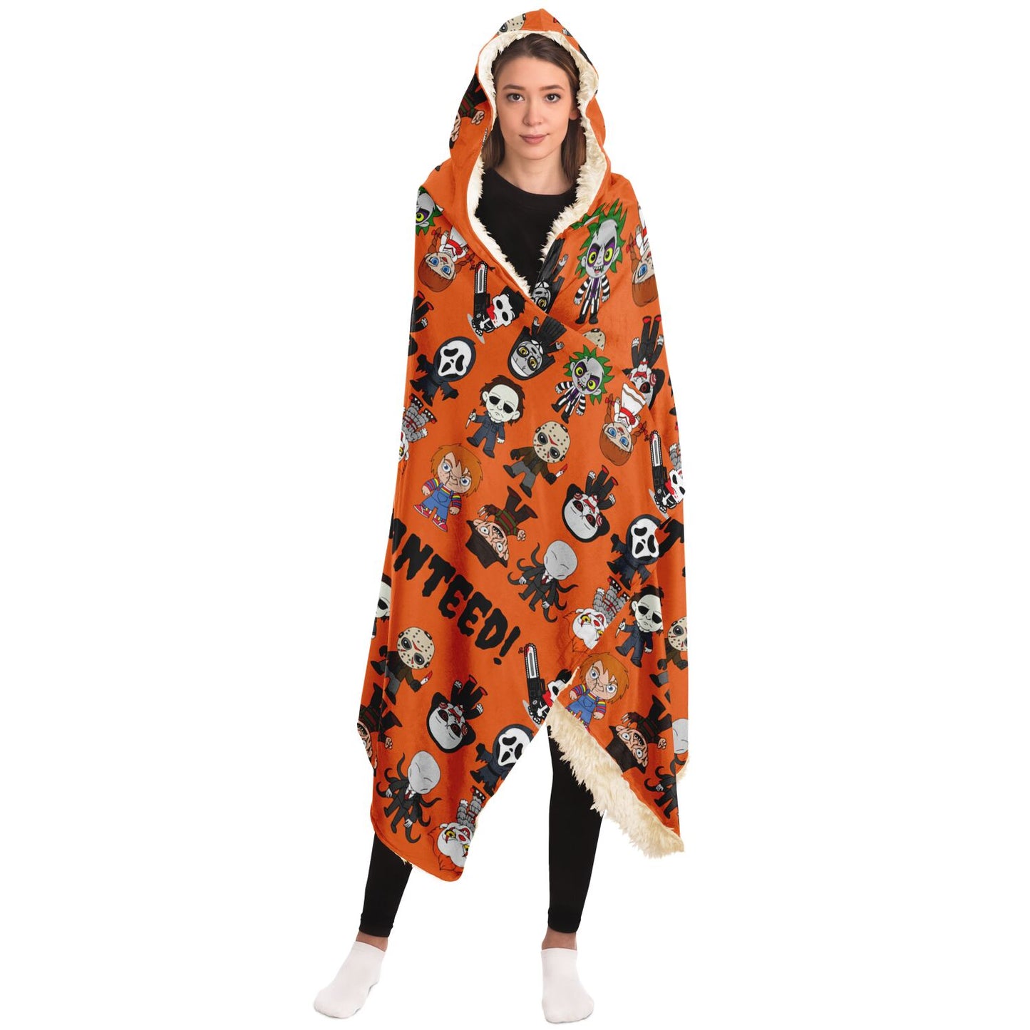 Halloween Killers Hooded Blanket "Sweet Dreams Not Guaranteed!"- Orange - HolidayShoppingFinds