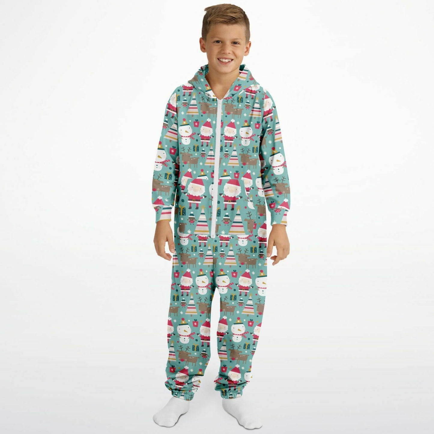 Merry Trio Teens Onesie, Kids Green Union Suit Athletic Jumpsuit - HolidayShoppingFinds