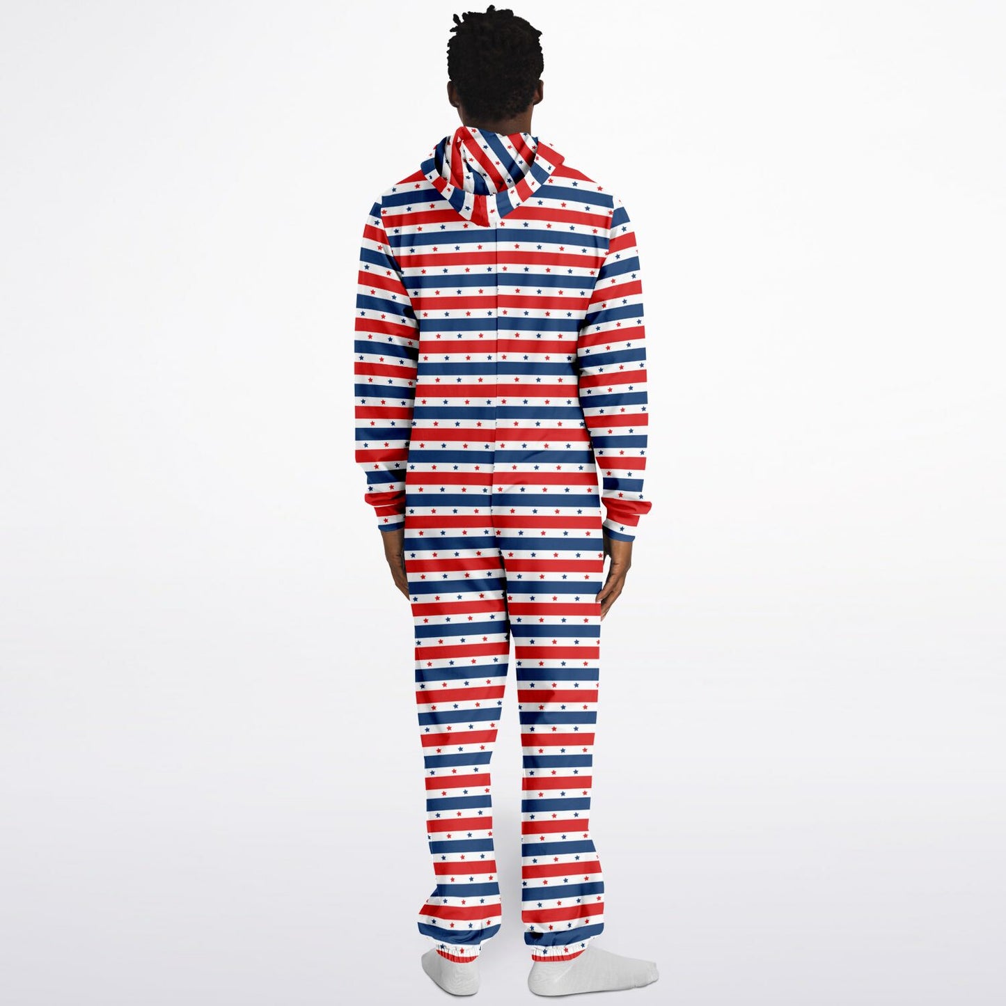 Star-spangled Adult Jumpsuit, Red White & Blue Onesie Athletic Union Suit - HolidayShoppingFinds