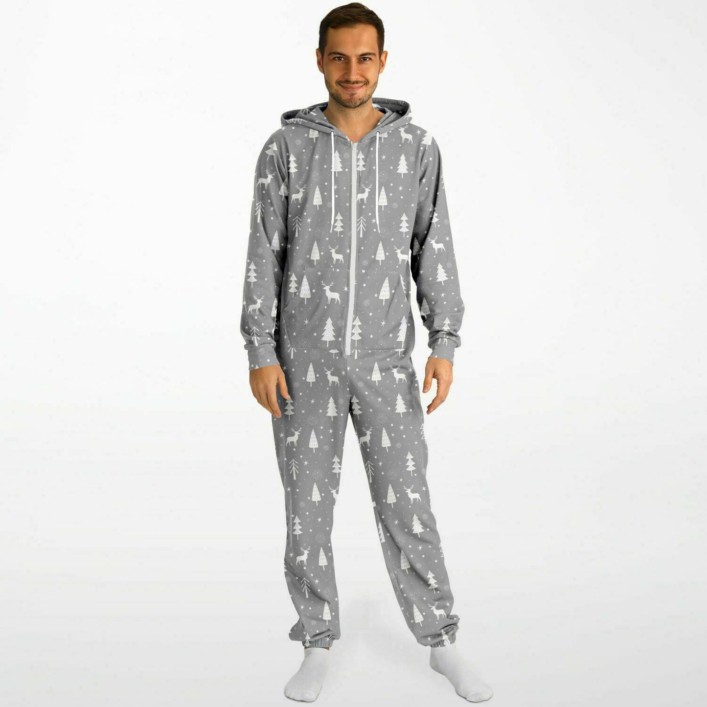 Gray Winter's Tale Jumpsuit Adult Onesie Gender-Neutral Athletic PJs - HolidayShoppingFinds